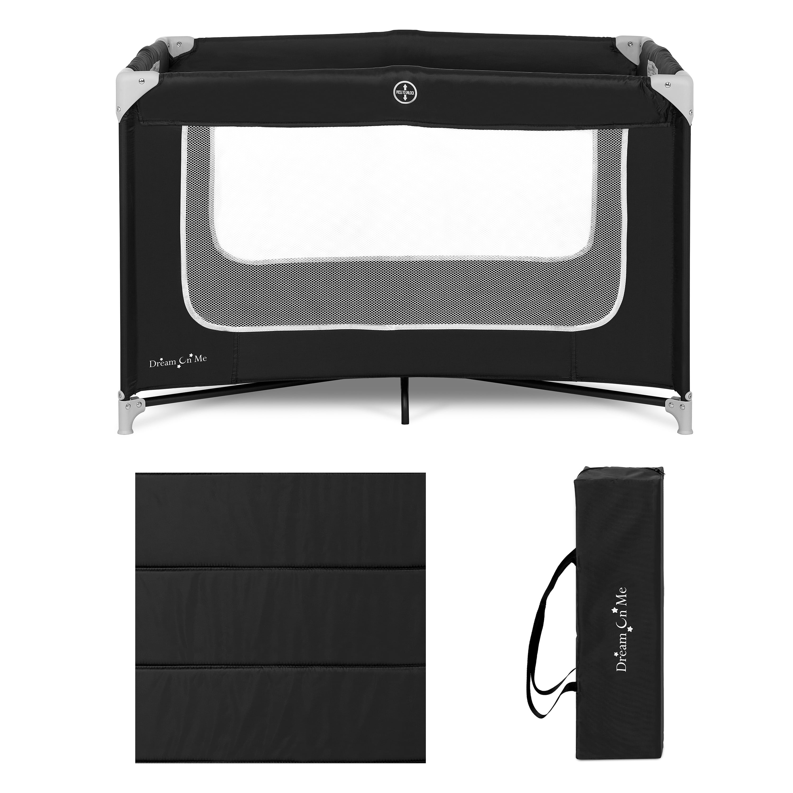 Dream On Me Zodiak Portable Playard with Carry Bag and Shoulder Strap (Black, 40 in x 27.5 in x 25.5 in) ru2lj