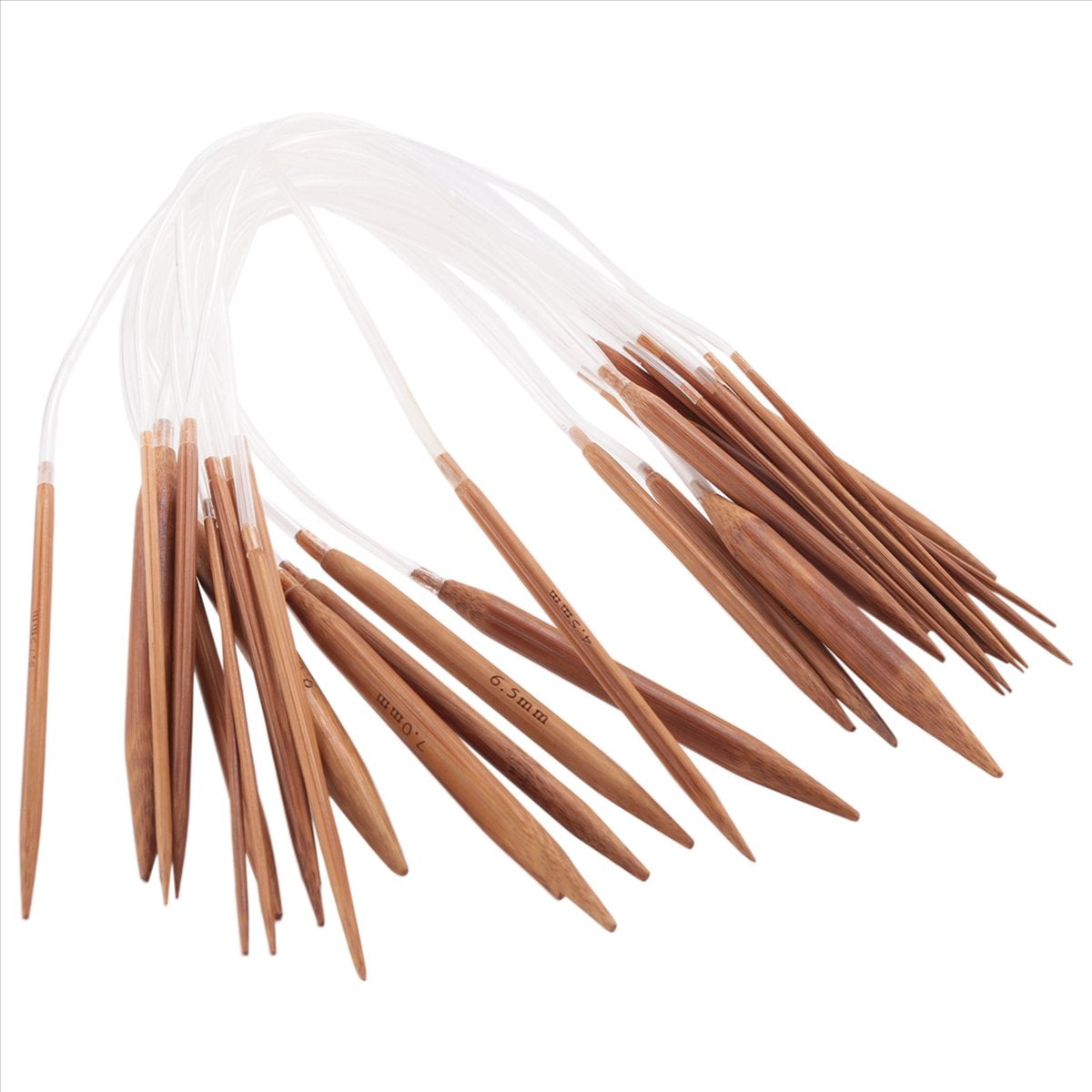SPACESEA Circular Knitting Needles Set, Carbonized Bamboo Crafting Tools (18 Pairs, 16 in) 44fdq
