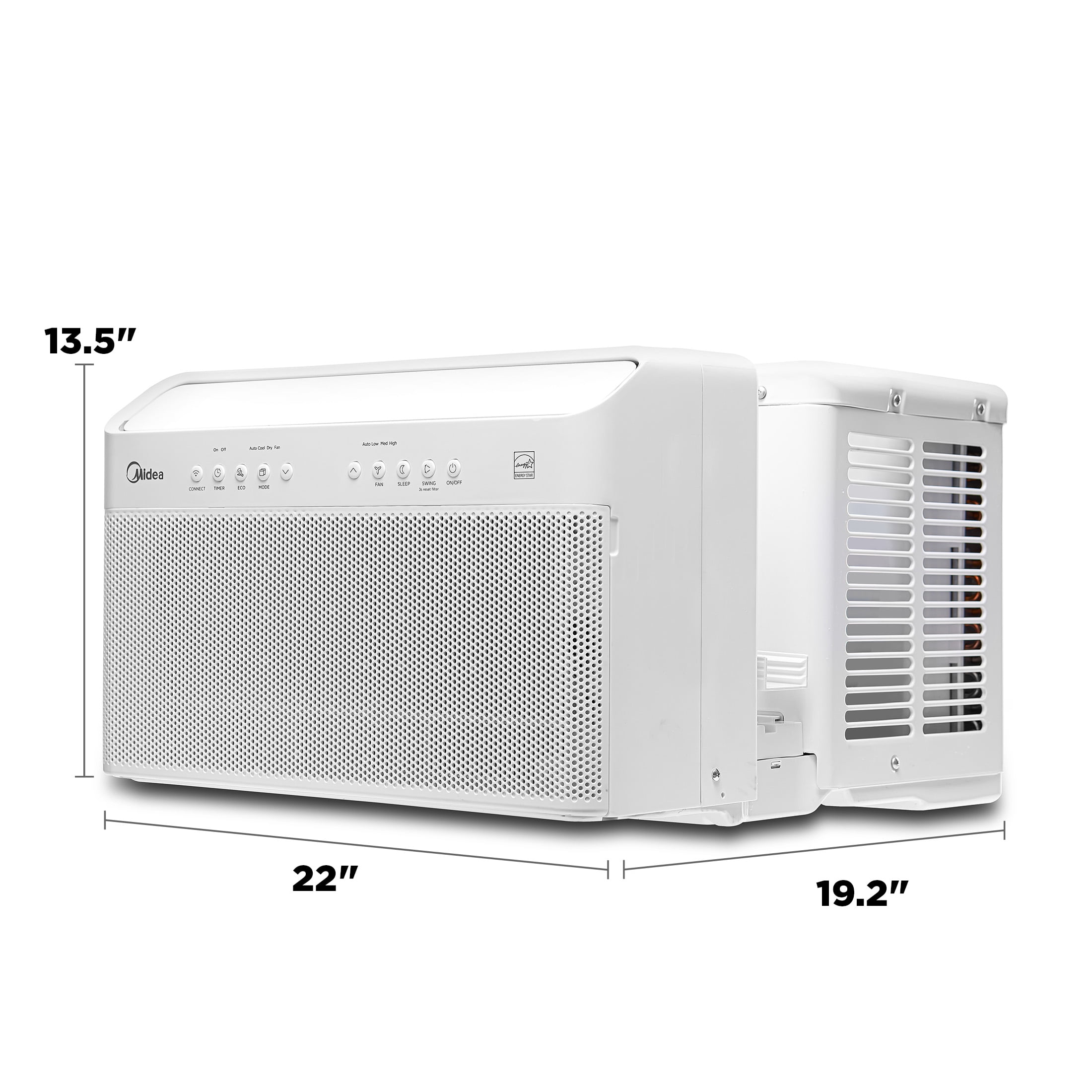 Midea 8,000 BTU Smart Inverter U-Shaped Window Air Conditioner (White, 350 sq ft) t7jnw