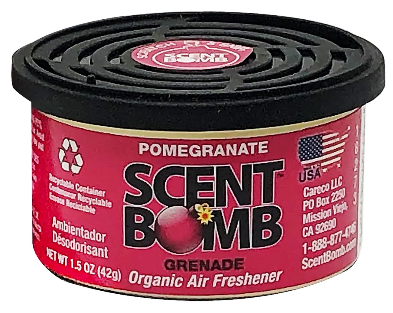 Scent Bomb Pomegranate Air Freshener, Long-Lasting Odor Eliminator (Pink, 1.5 oz) imj7t