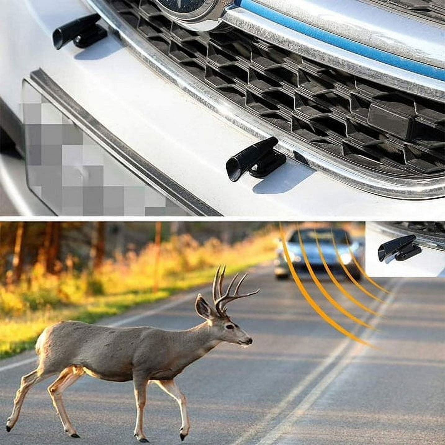 USTOP Deer Warning Whistles for Cars and Motorcycles, Ultrasonic Animal Alert Safety Device (Black, 10 Pack) plrlu