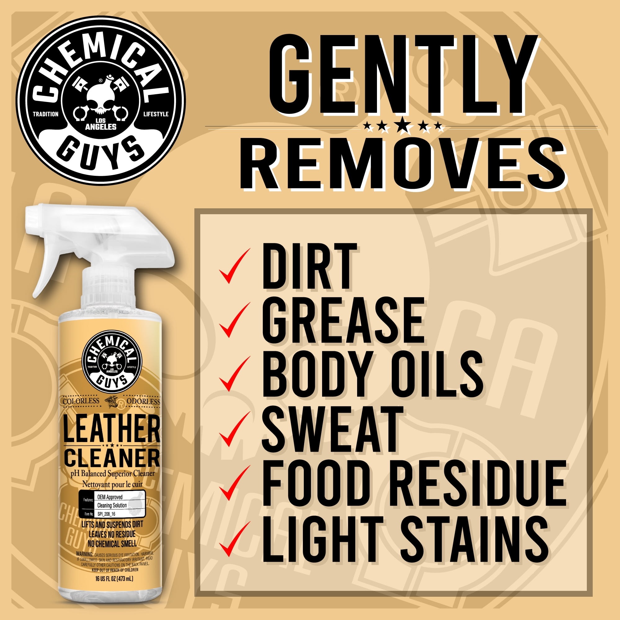 Chemical Guys Leather Care Essentials Kit (6-Piece Set, 20 fl oz) qa3yp
