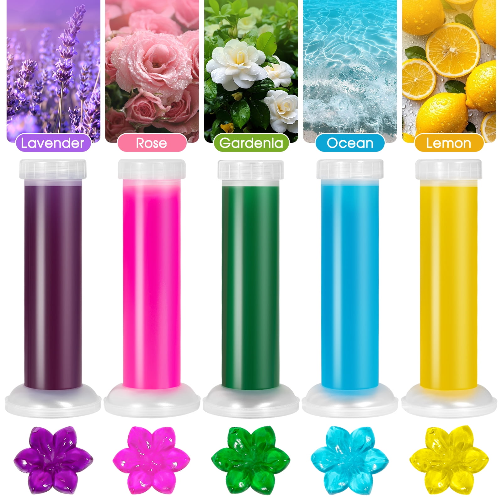 WEXLYN Toilet Bowl Cleaning Gel Stamps with Reusable Applicator (Rainshower Scent, 5 Count) z9r9s