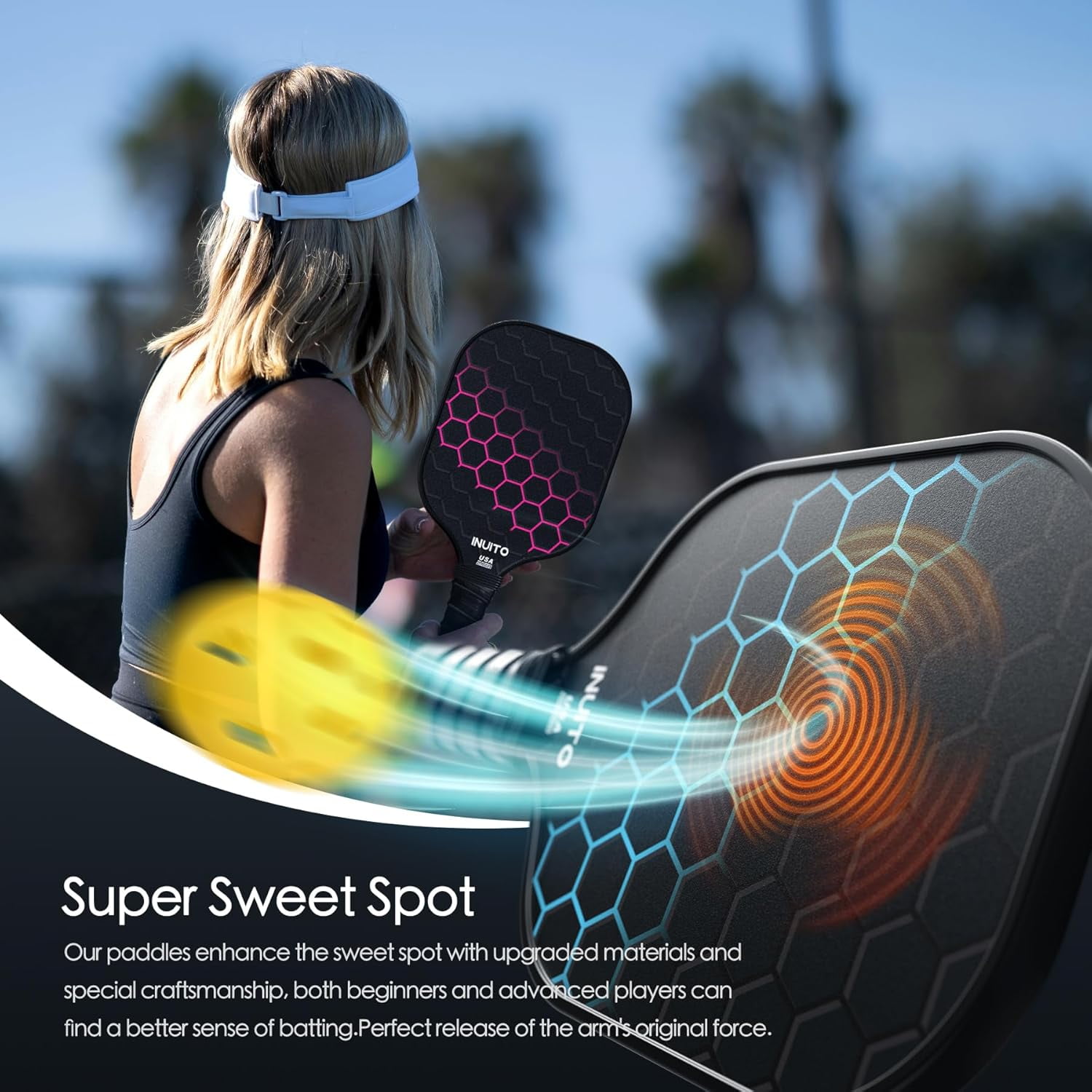 Pickleball Paddle Set (4 Rackets, 4 Balls, Carrying Bag, Fiberglass Graphite Surface, Black, 4-Pack) cqesw
