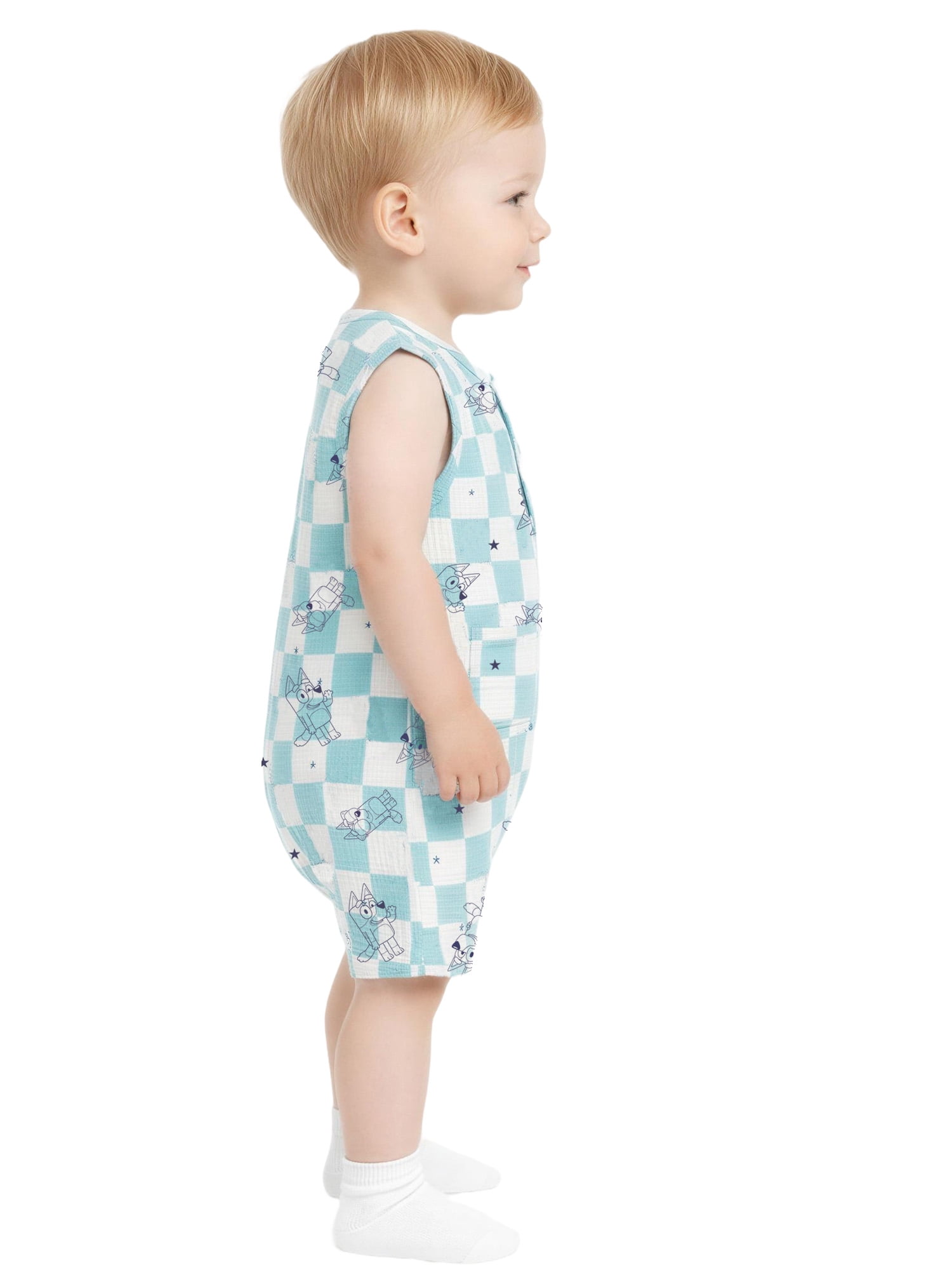 Bluey Baby Boy 2 Pack Rompers (Blue, 0-24 Months) aon5h