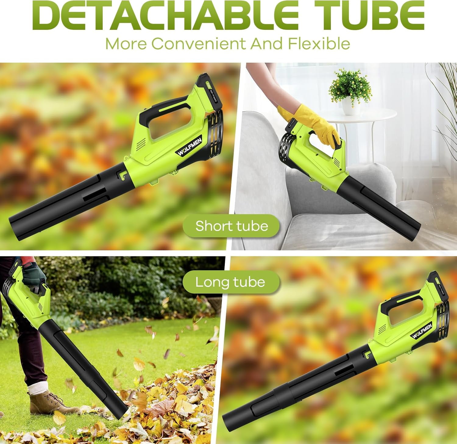 Darkiron Cordless Leaf Blower, 20V Electric Power Sweeper with 2 Batteries & Charger, 450 CFM High-Velocity Airflow, Lightweight Design (Green, 2-Pack Battery) 8ip1p