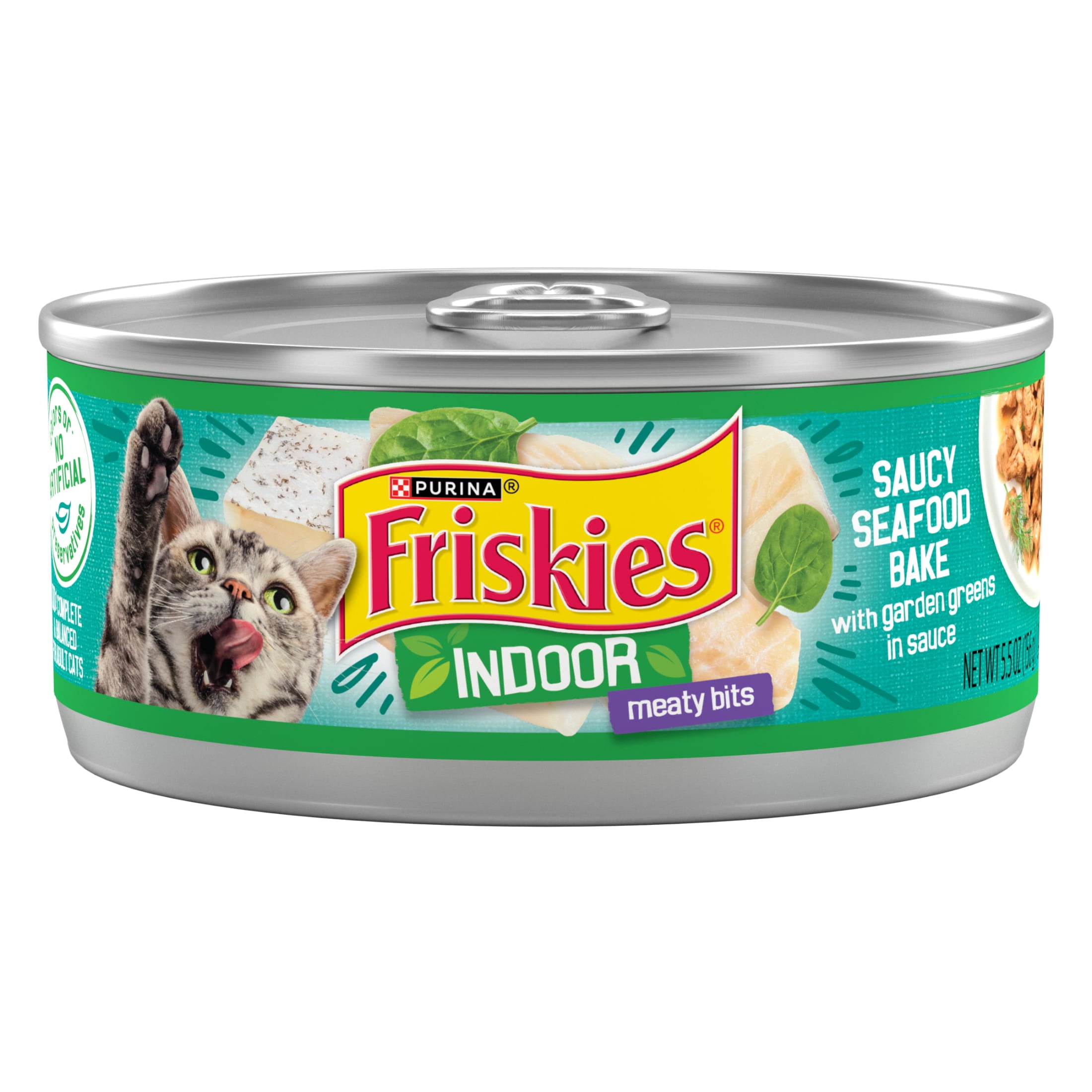 Purina Friskies Indoor Wet Cat Food, Saucy Seafood Bake (5.5 oz) xuim1