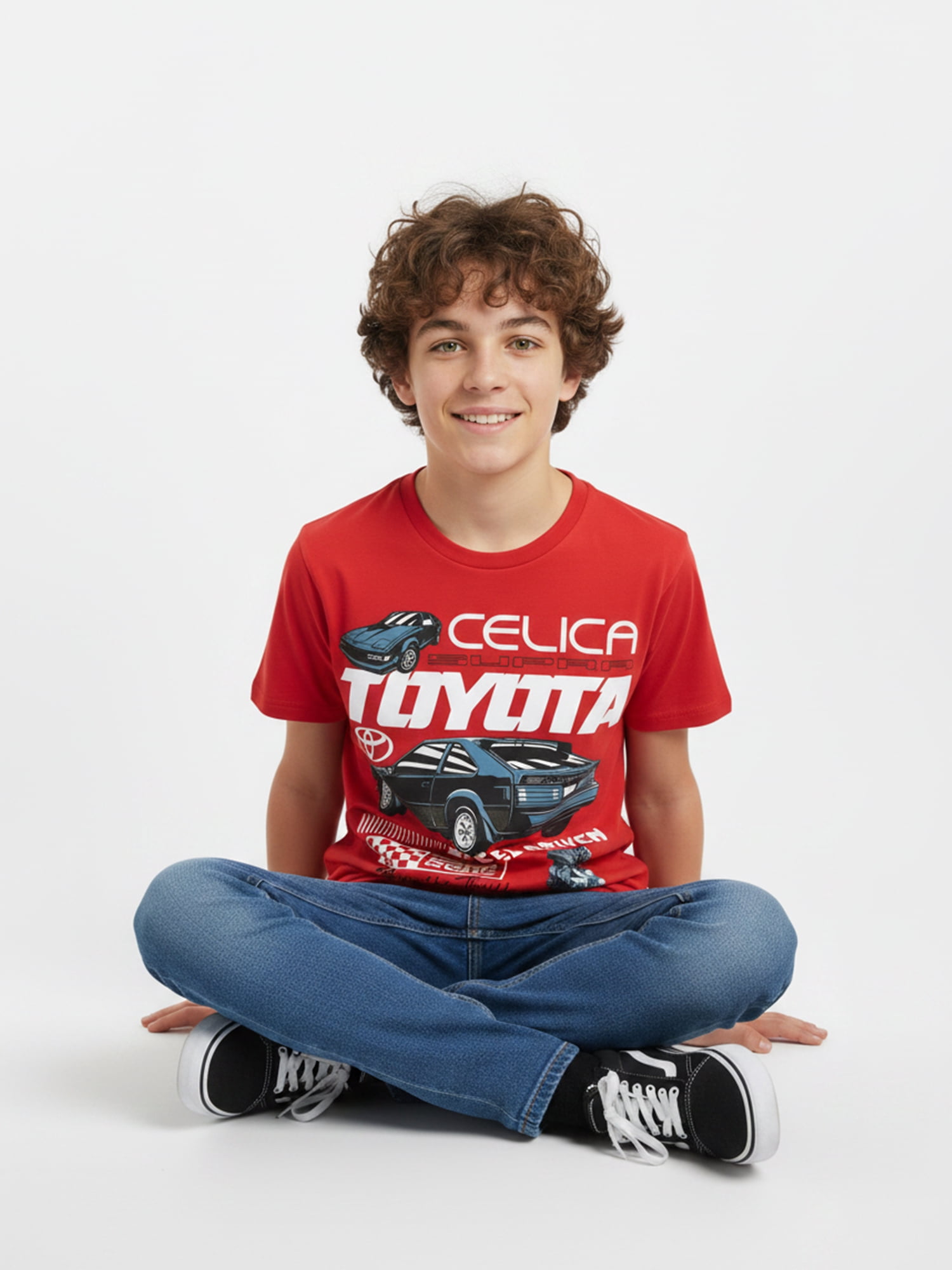Toyota Boys' Supra Graphic Tee Short Sleeve Crewneck Shirt (Red, Size 4-18) hd76u