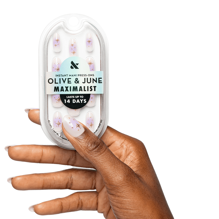 Olive & June Instant Mani Press-On Nails, Medium Oval, Sparkle Aura (42 Pieces) 8b2sl