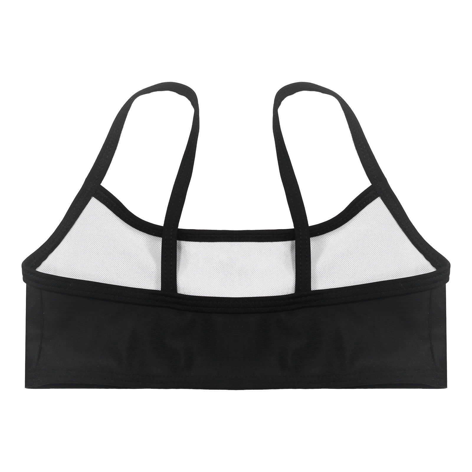 DGMIOCS Girls Bikini Top UPF 50+ Sun Protection Swimwear (Black, Size 4-5) 2thae