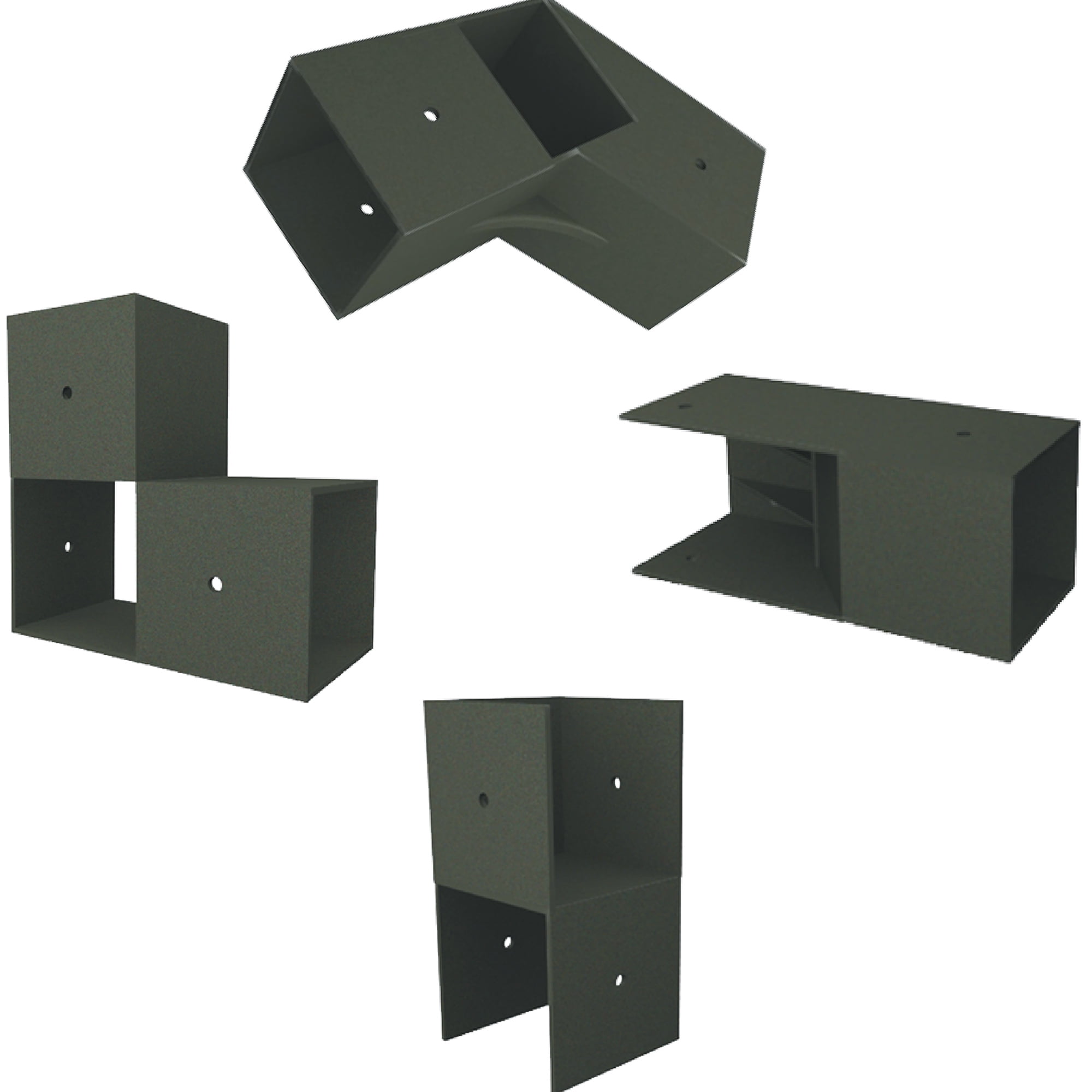 E-Z Frame DIY Storage Shed Framing Bracket Kit (Black, 10 ft x 20 ft) mja6n