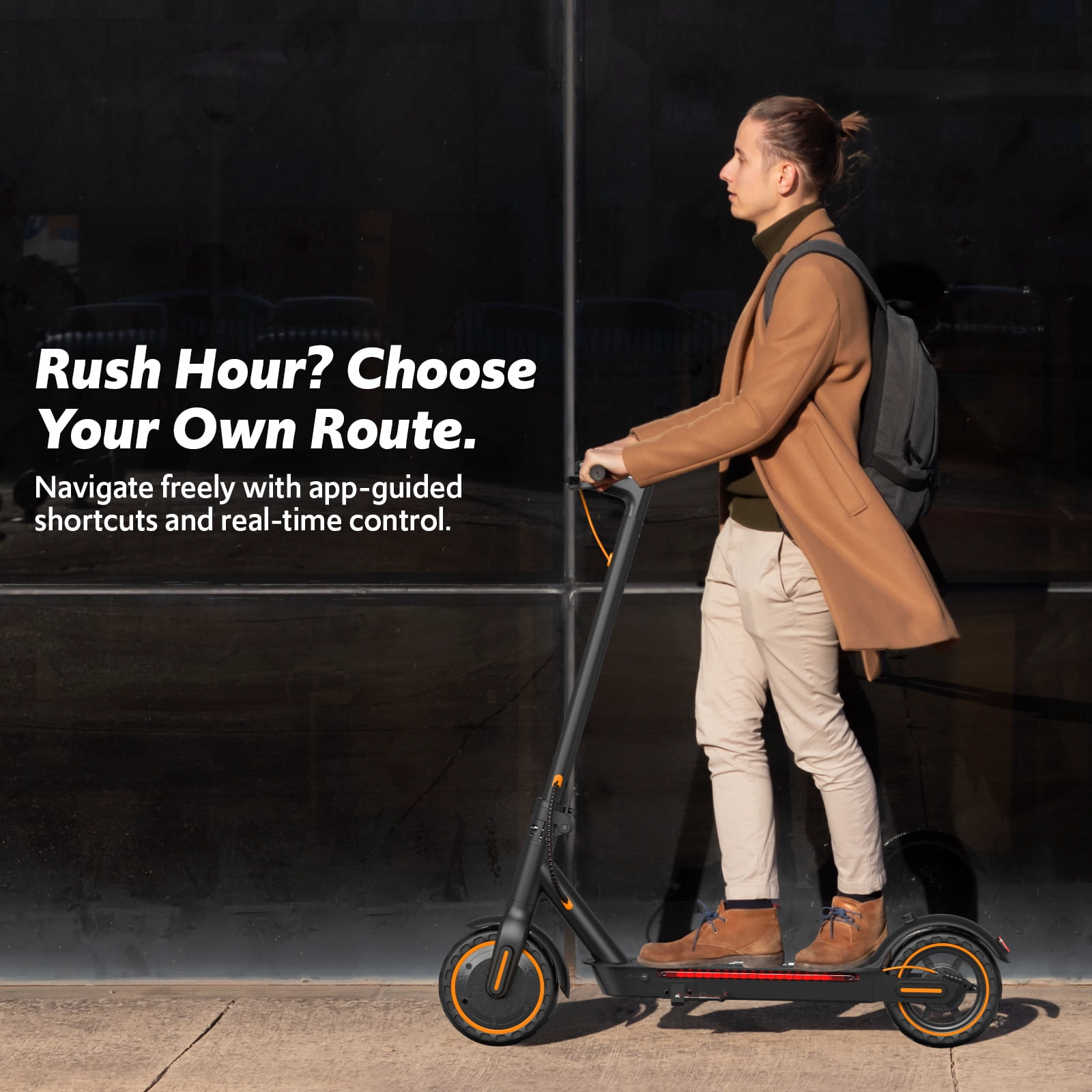 OSBOO Electric Scooter for Adults, 550W Motor 19 MPH Portable Folding Commuter E-Scooter (Black, 19 Miles Range) qkbdb