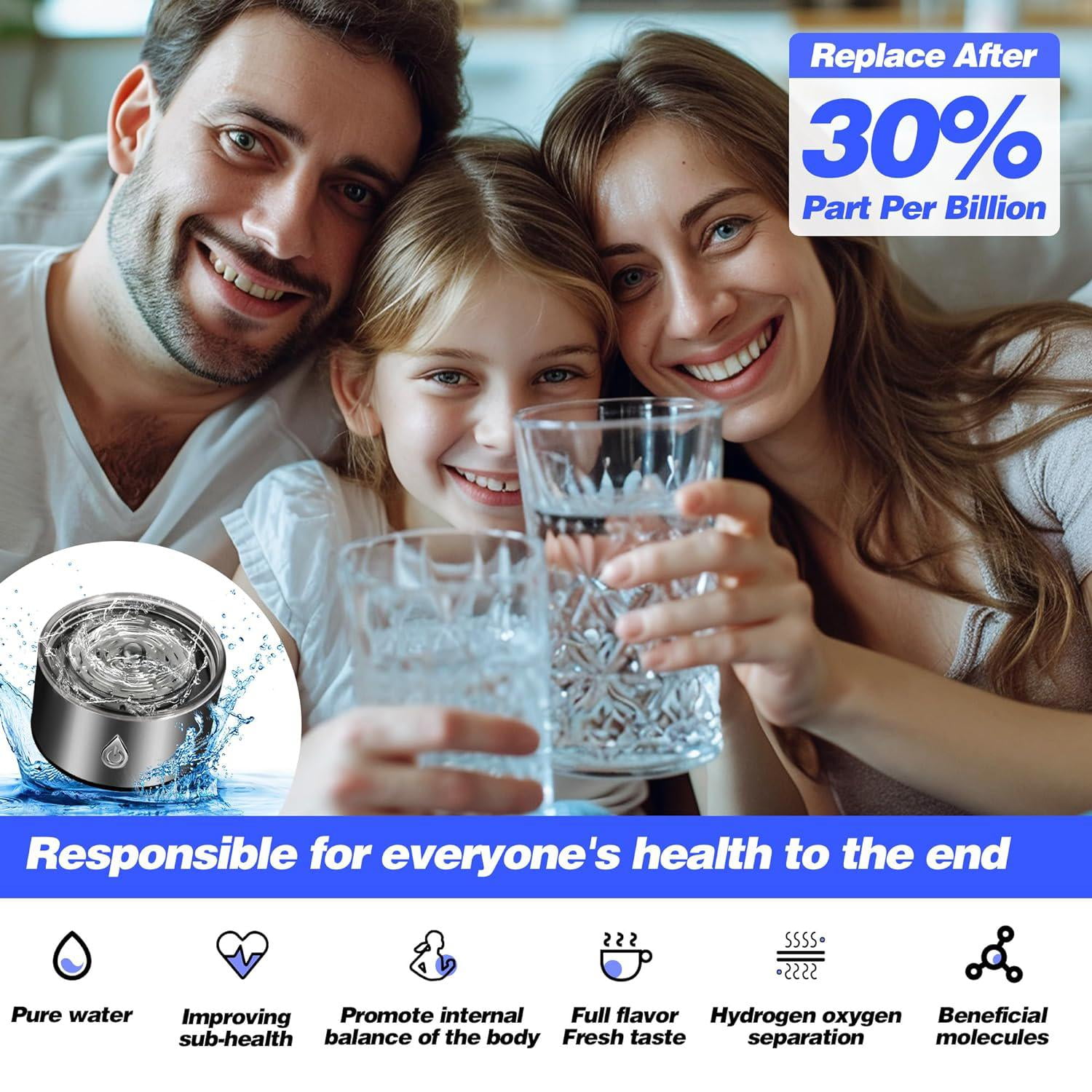 Gcvioh Hydrogen Water Generator Portable Ionizer Machine with PEM SPE Technology (Silver, 14.2 fl oz) 9s4d7