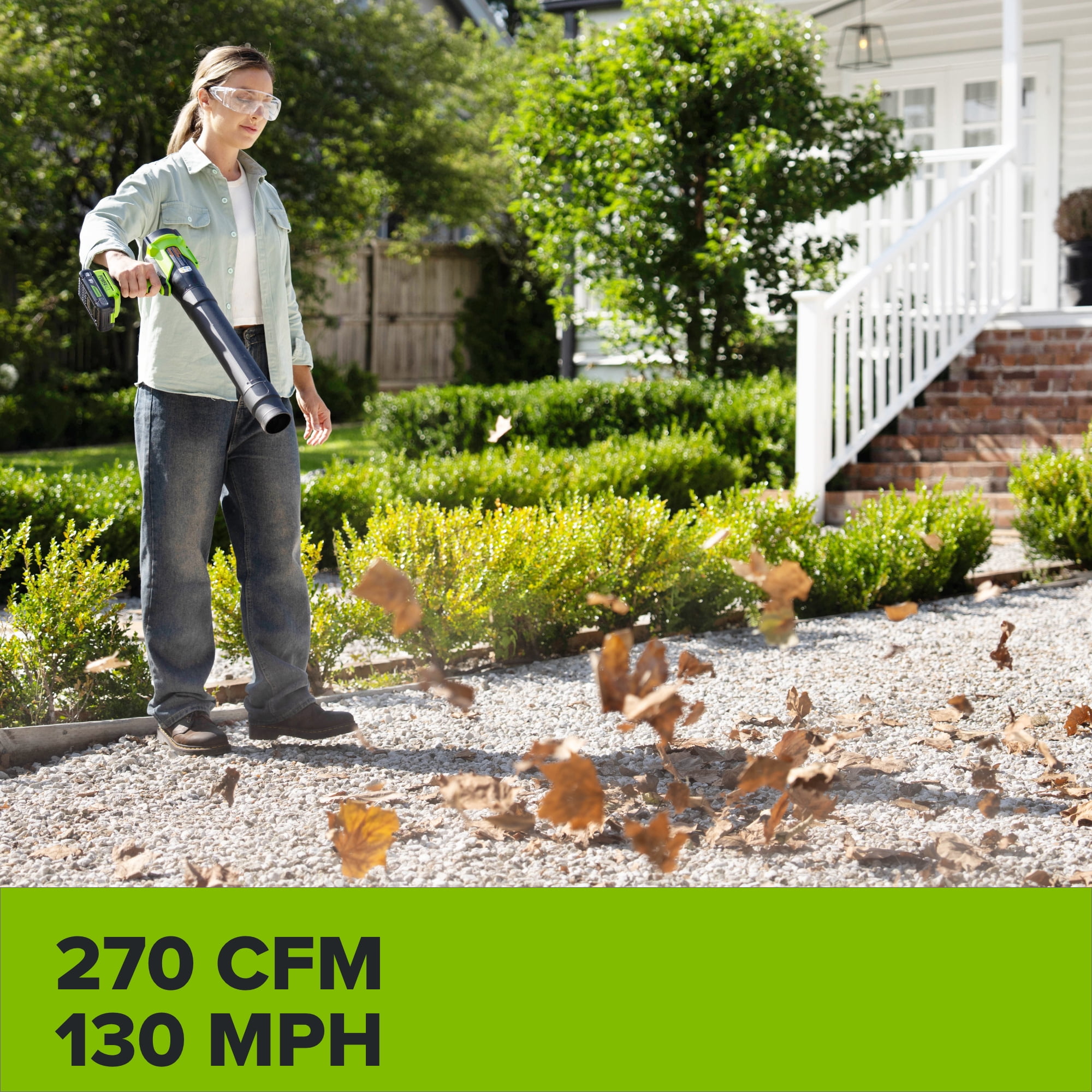 Greenworks PowerAll 24V 12 in String Trimmer and 270 CFM Handheld Blower Combo Kit (Green, 1 Battery) 87ehc