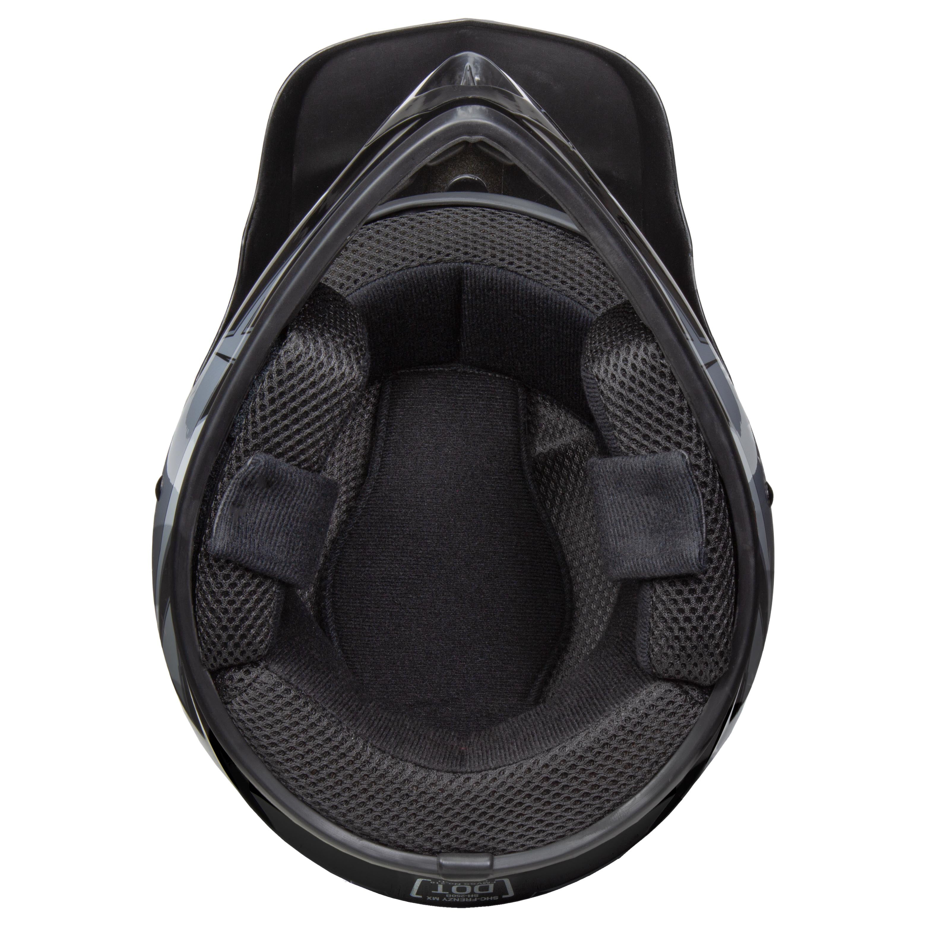 Fuel Helmets Youth Frenzy MX ATV Off-Road Helmet (Black/Grey, Youth Large) s597q