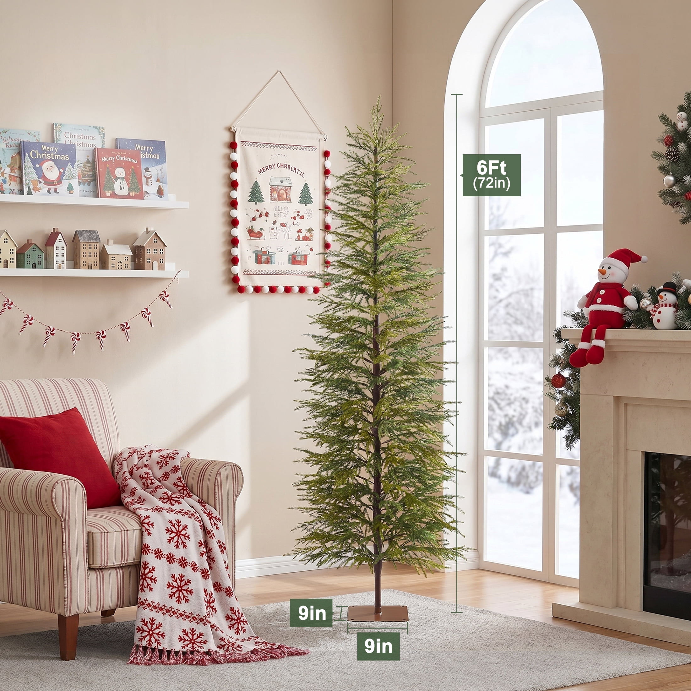 DR.Planzen Artificial Christmas Tree, Realistic Cypress Holiday Decor (Green, 6 ft) 3e5t9