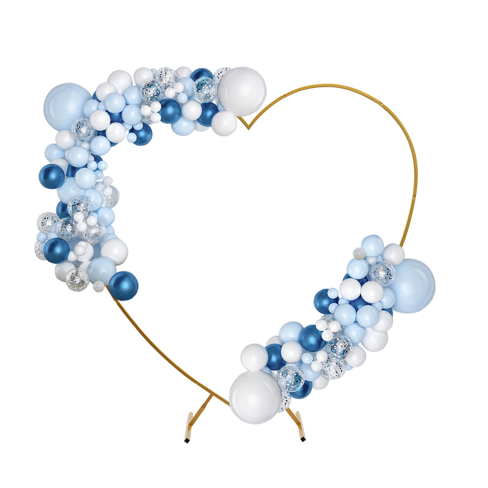 Miumaeov Heart-Shaped Wedding Arch Backdrop Stand, Heavy-Duty Metal Balloon Arch Frame for Ceremony and Party Decor (Gold, 6.89 ft) 7d12w