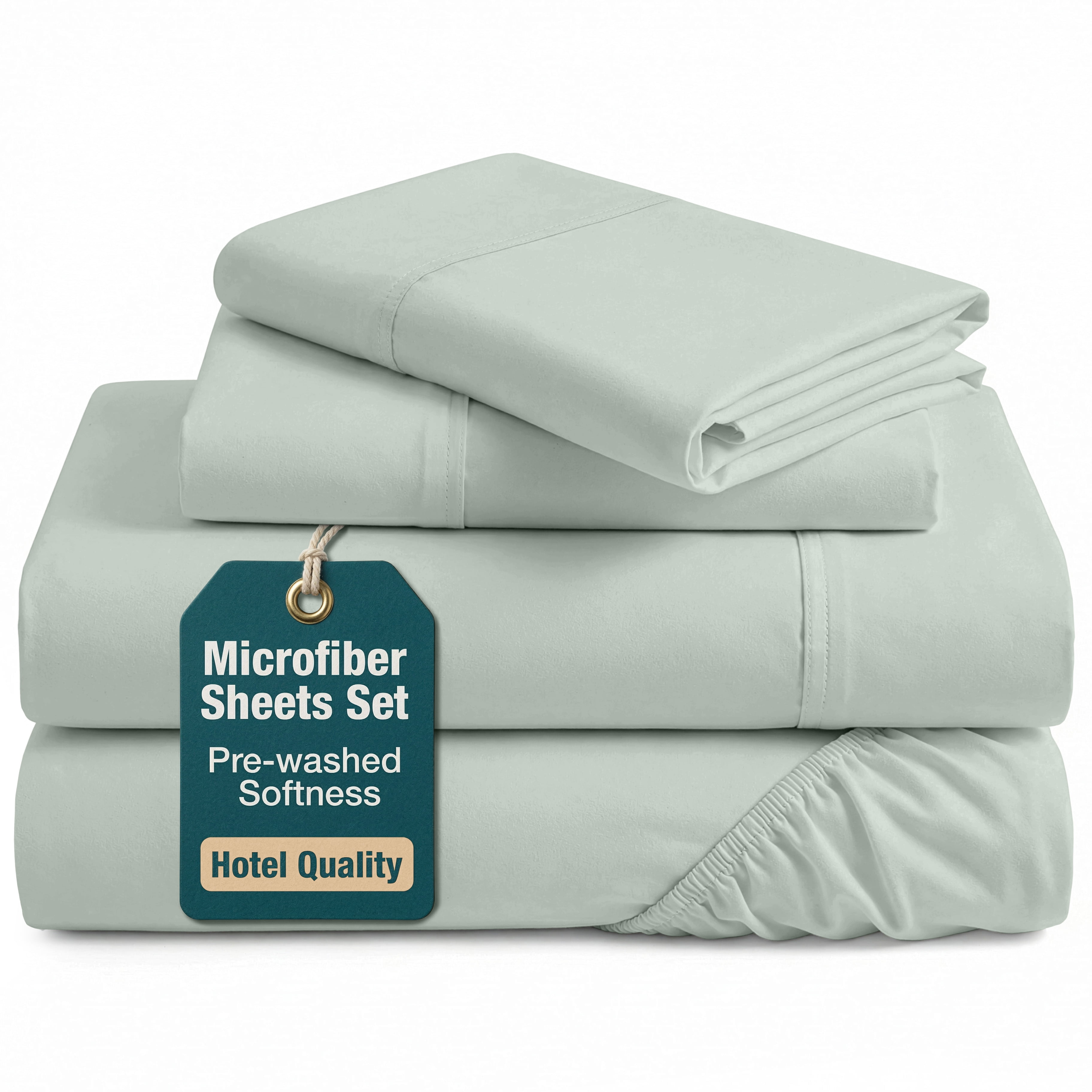 Casa Platino Full Size Bed Sheets Set, Ultra-Soft Microfiber 4-Piece Bedding Collection (Mineral, Full) lhahv