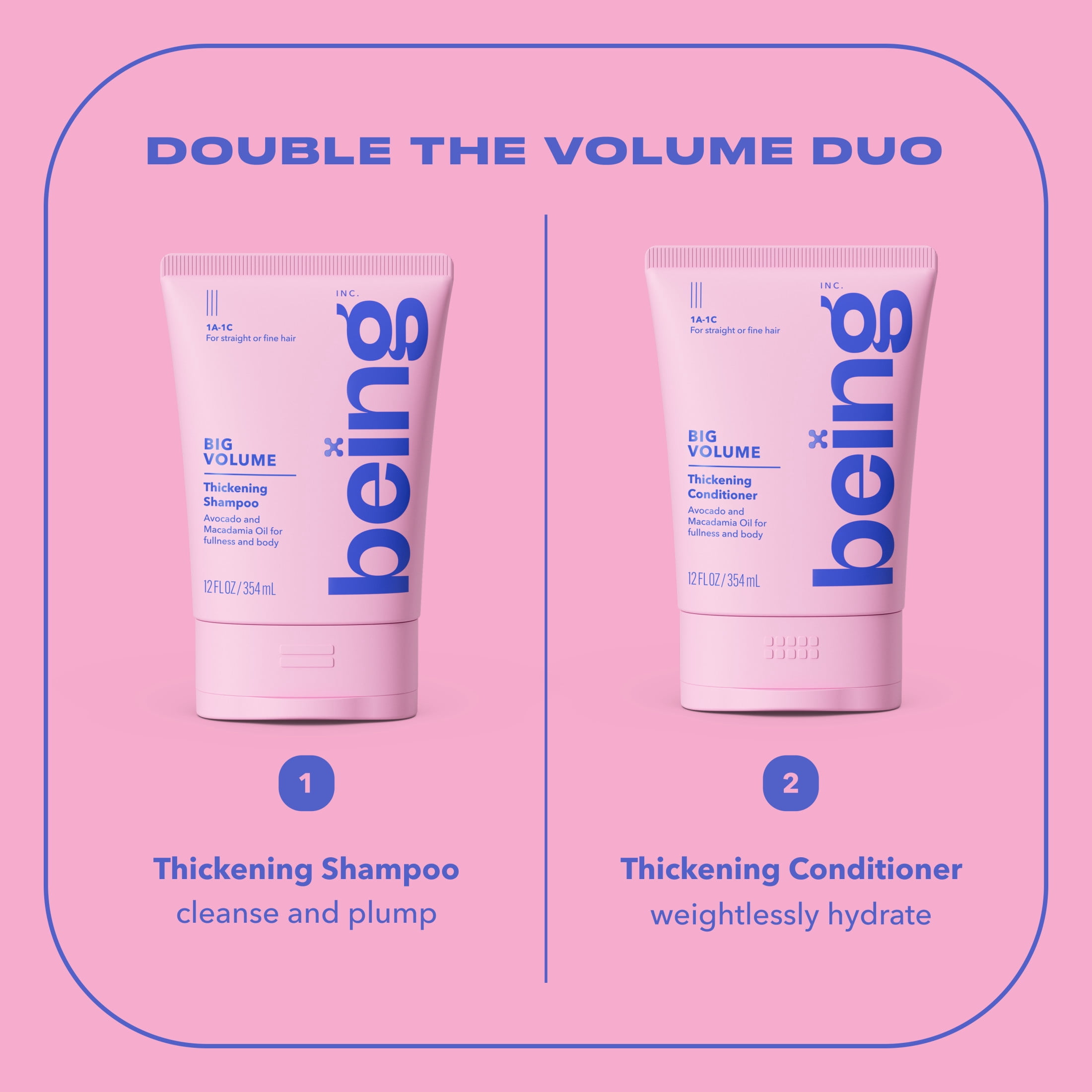 BEING Big Volume Thickening Shampoo with Avocado and Macadamia Oil (11.97 fl oz) l1vwx