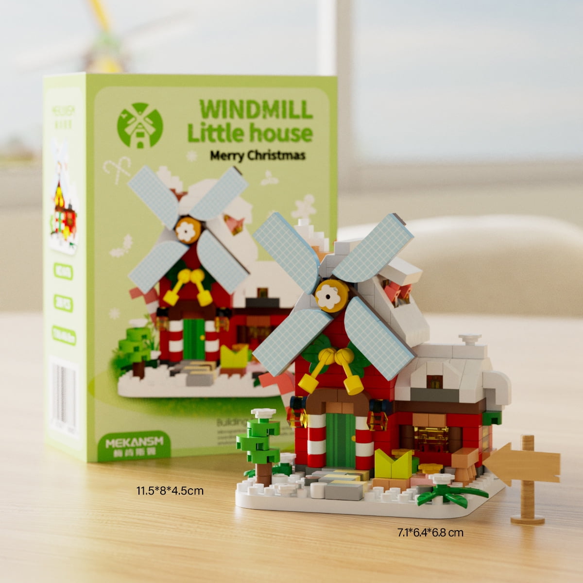 CONUSEA Windmill House Building Blocks Set (1802 Pieces, Micro Construction Model) 6qo5c