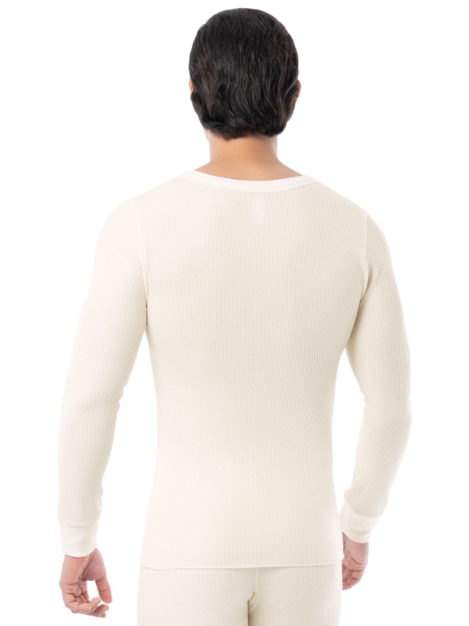 Fruit of the Loom Men's Thermal Waffle Crew Top (Black, 3-Pack) 0i5jn