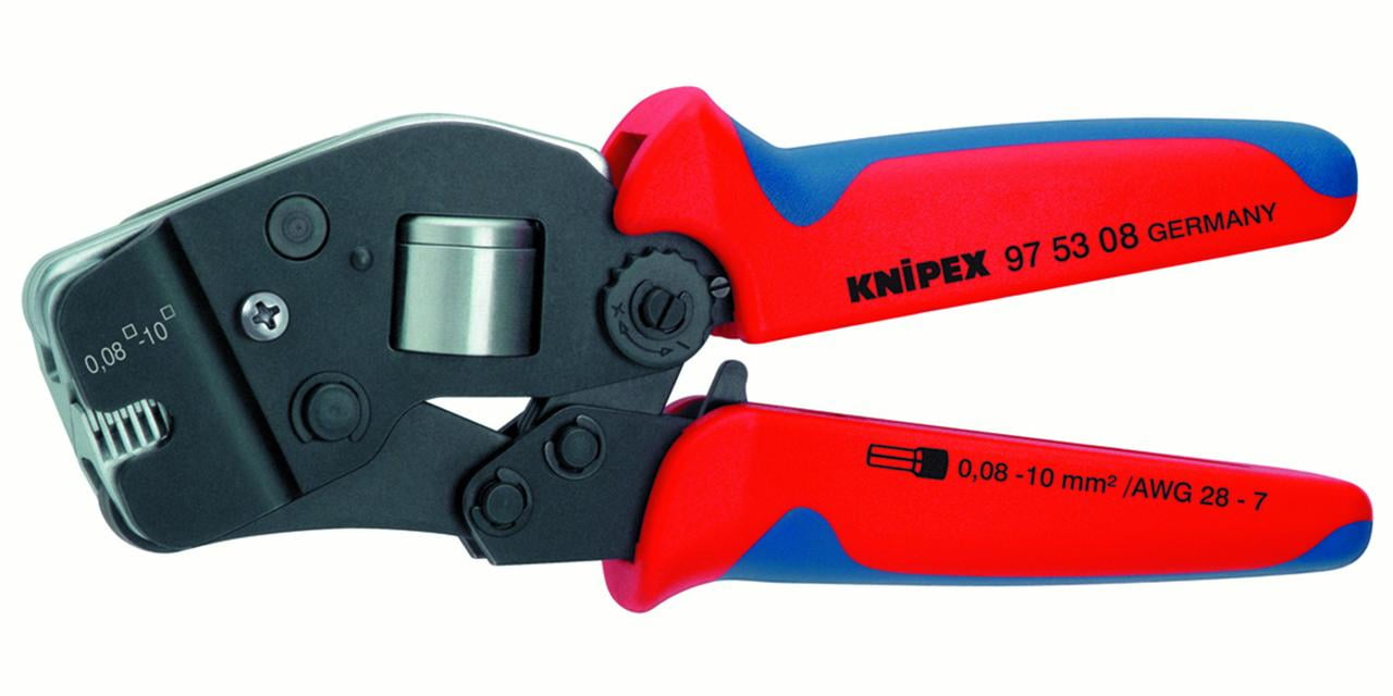 Knipex Tools 97 53 08 Self-Adjusting Crimping Pliers for Wire End Ferrules (Blue, 7-28 AWG) iqe8b