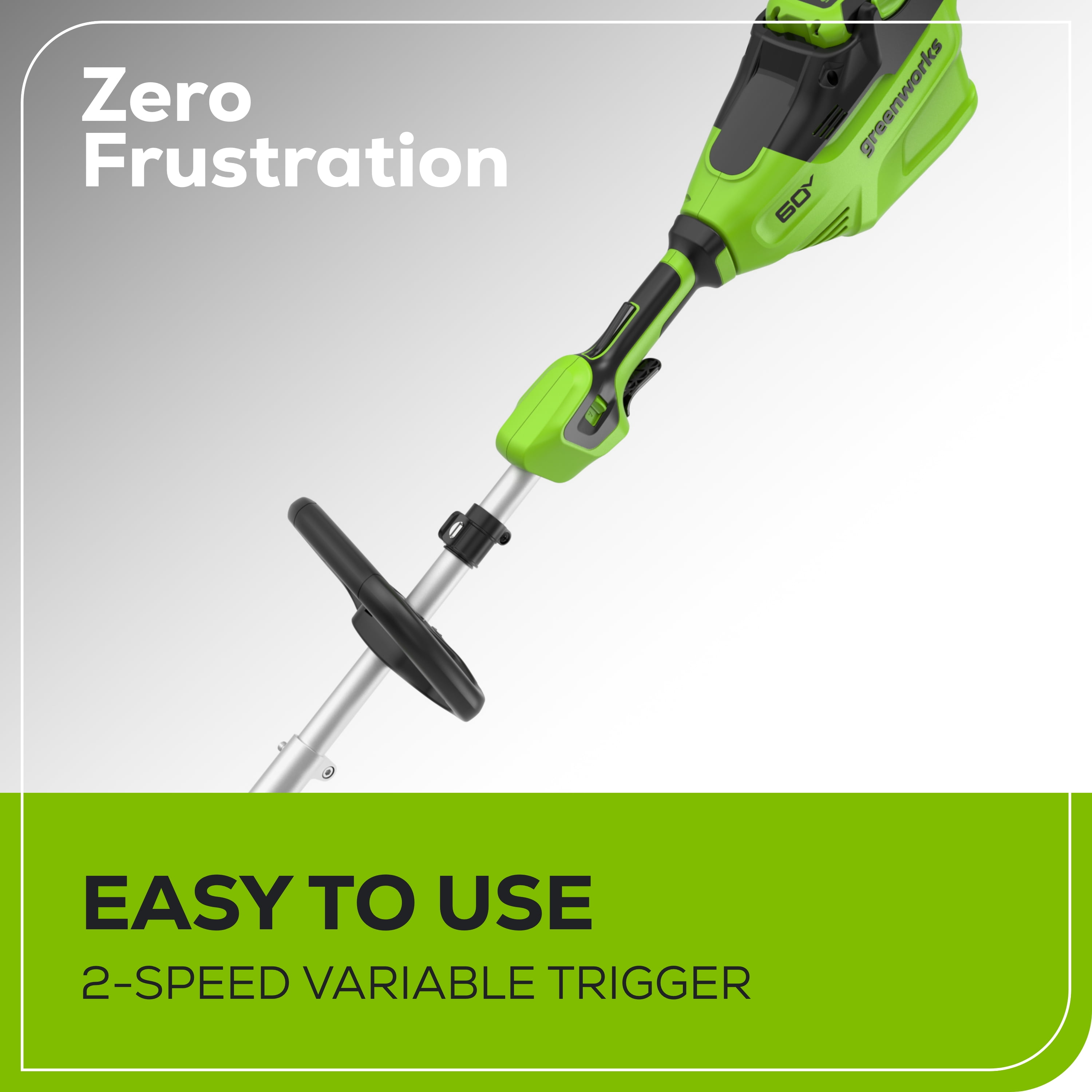 Greenworks 60V 16 in Cordless String Trimmer with 4.0 Ah Battery and 3A Charger (Green, 16 in) d5h4i