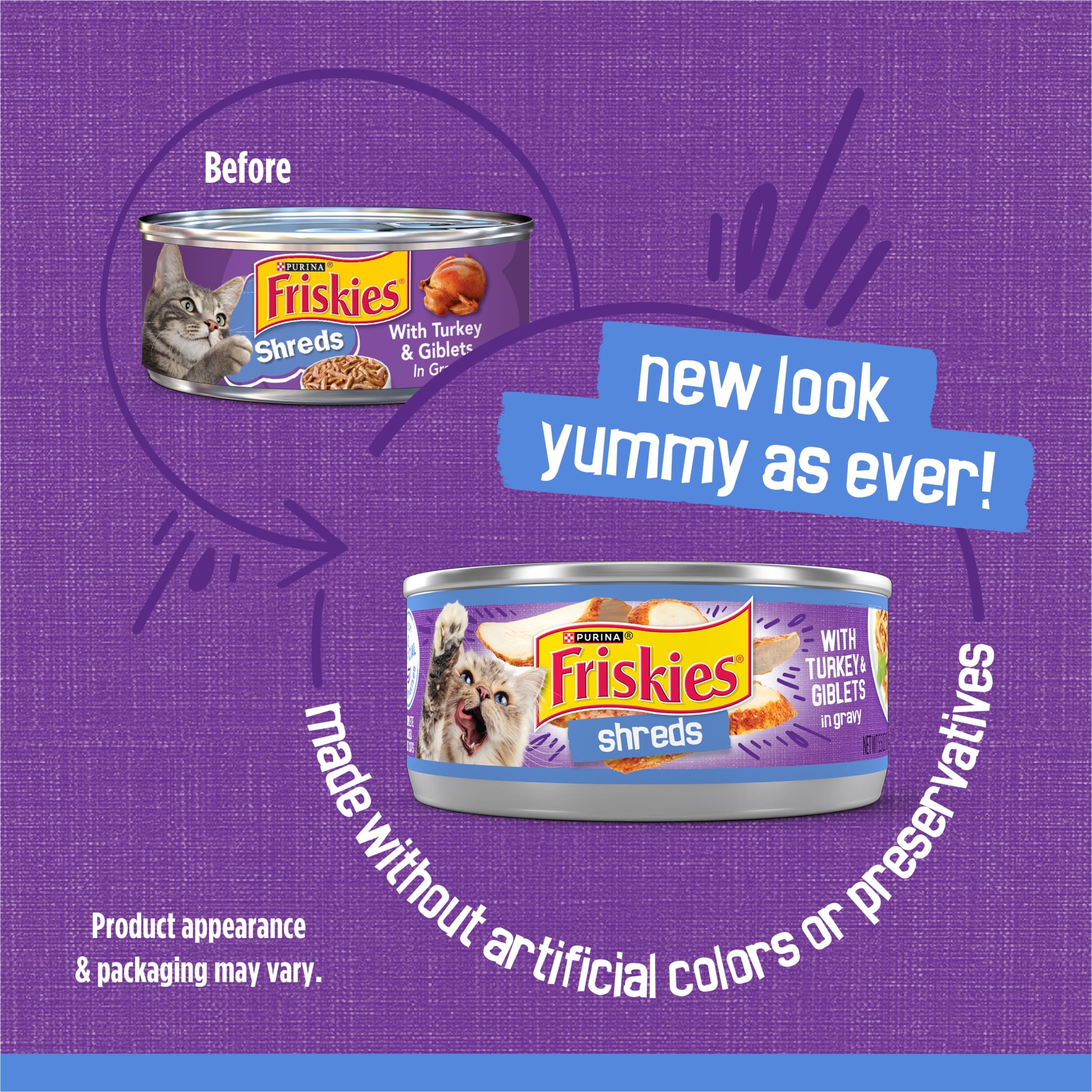 Friskies Shreds Wet Cat Food, Turkey and Giblets in Gravy (5.5 oz) qzo3f