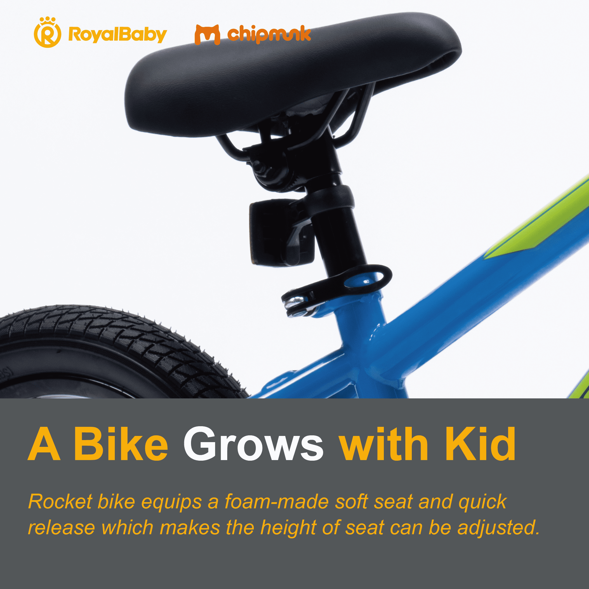 RoyalBaby Rocket Kids BMX Bicycle with Training Wheels (Blue, 14 in) svo4h