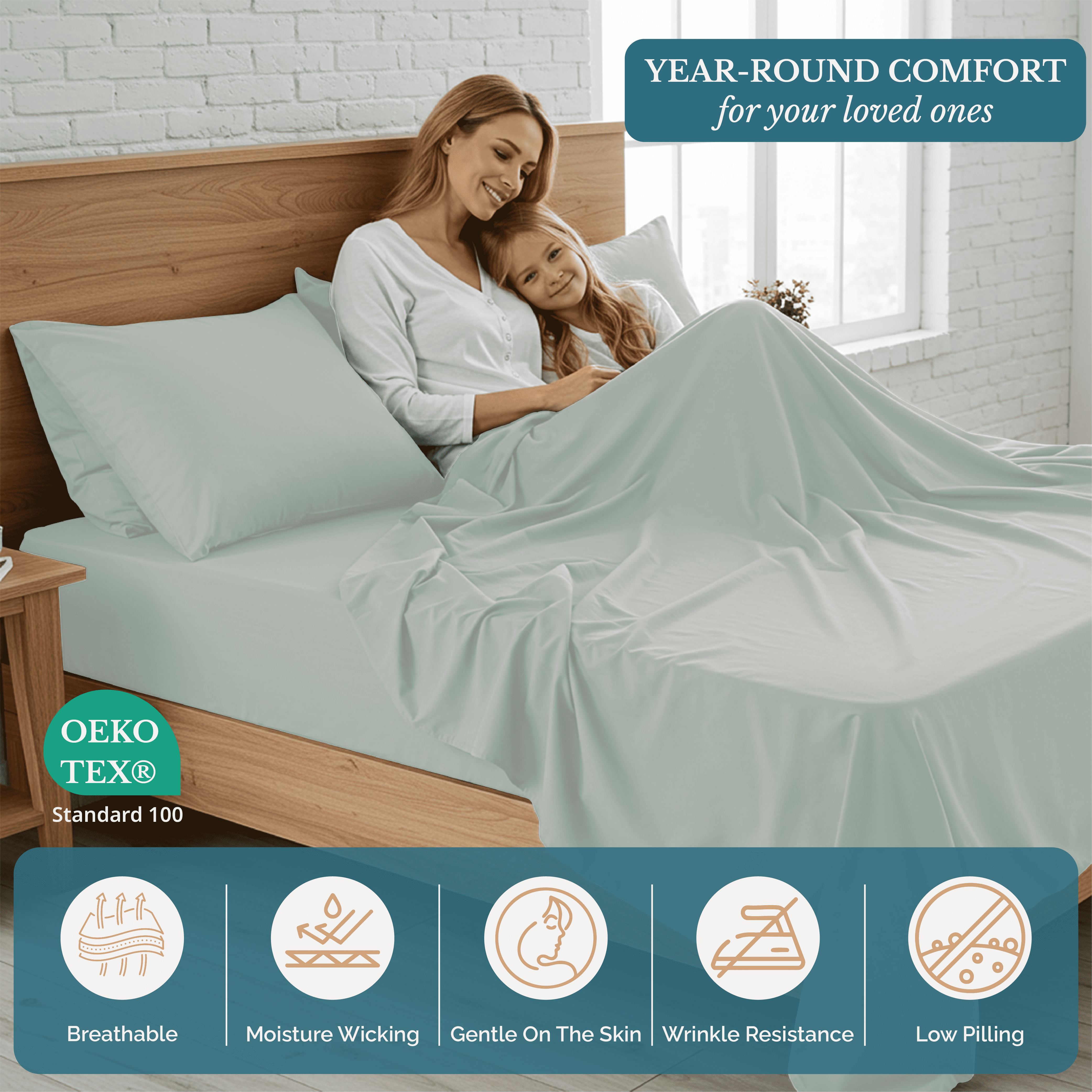 Casa Platino Full Size Bed Sheets Set, Ultra-Soft Microfiber 4-Piece Bedding Collection (Mineral, Full) lhahv