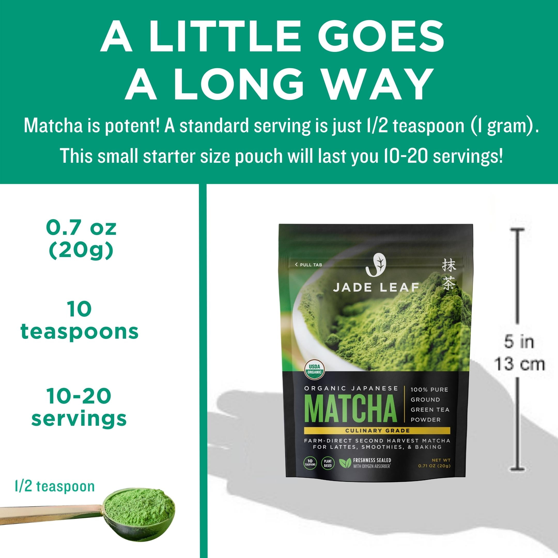 Jade Leaf Matcha Organic Japanese Culinary Grade Green Tea Powder (0.7 oz) rctiv