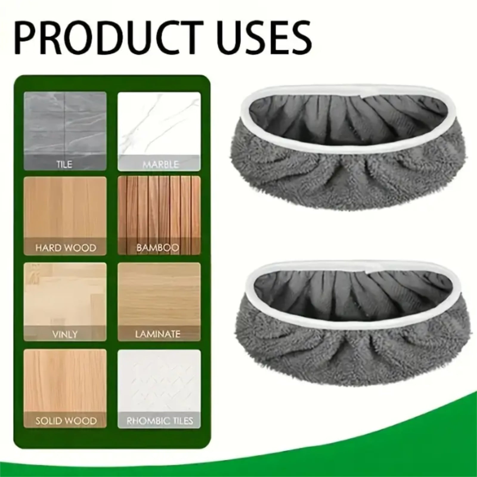 Gnmfd 5-Piece Microfiber Flat Mop Replacement Pads, Reusable Wet and Dry Cleaning Cloths for Hardwood and Tile Floors (Small and Medium, 5-Pack) g8cke