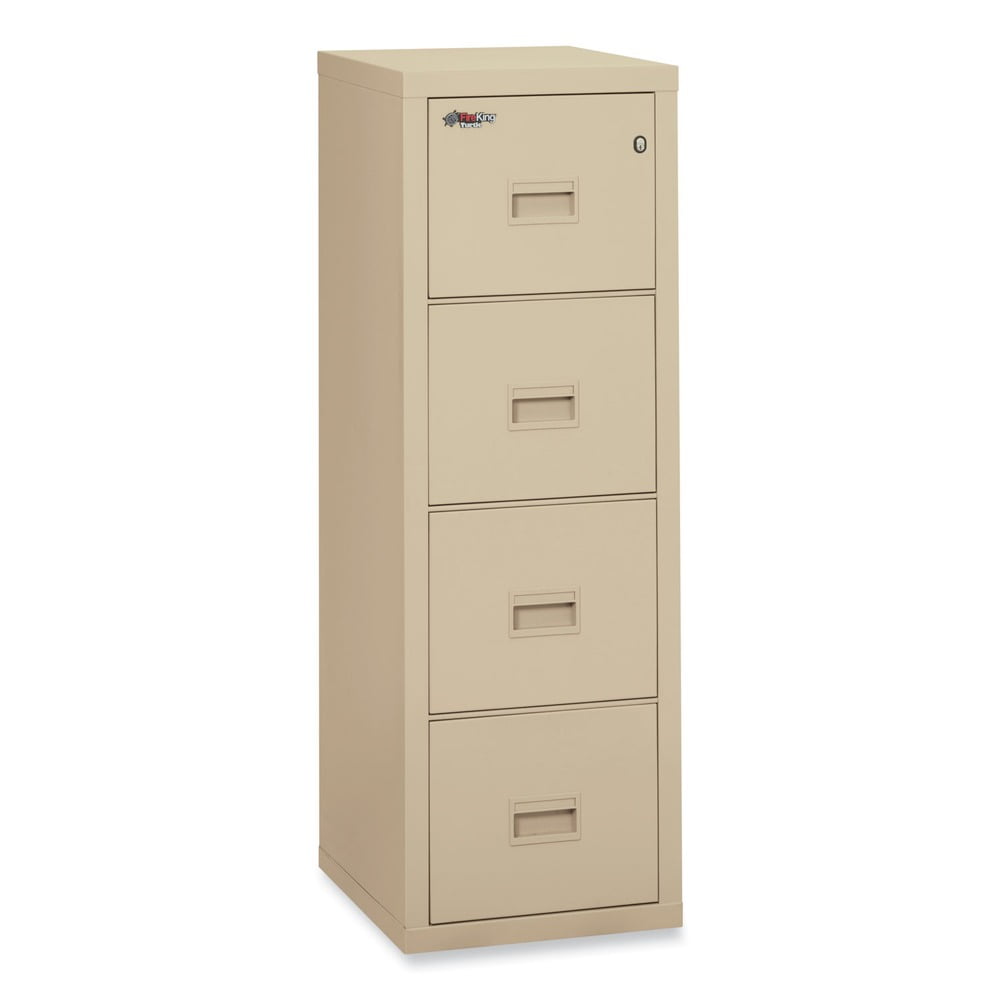 FireKing 4-Drawer Vertical File Cabinet (Fire-Resistant, Water-Resistant, 22 in Deep, White) 2xyz4