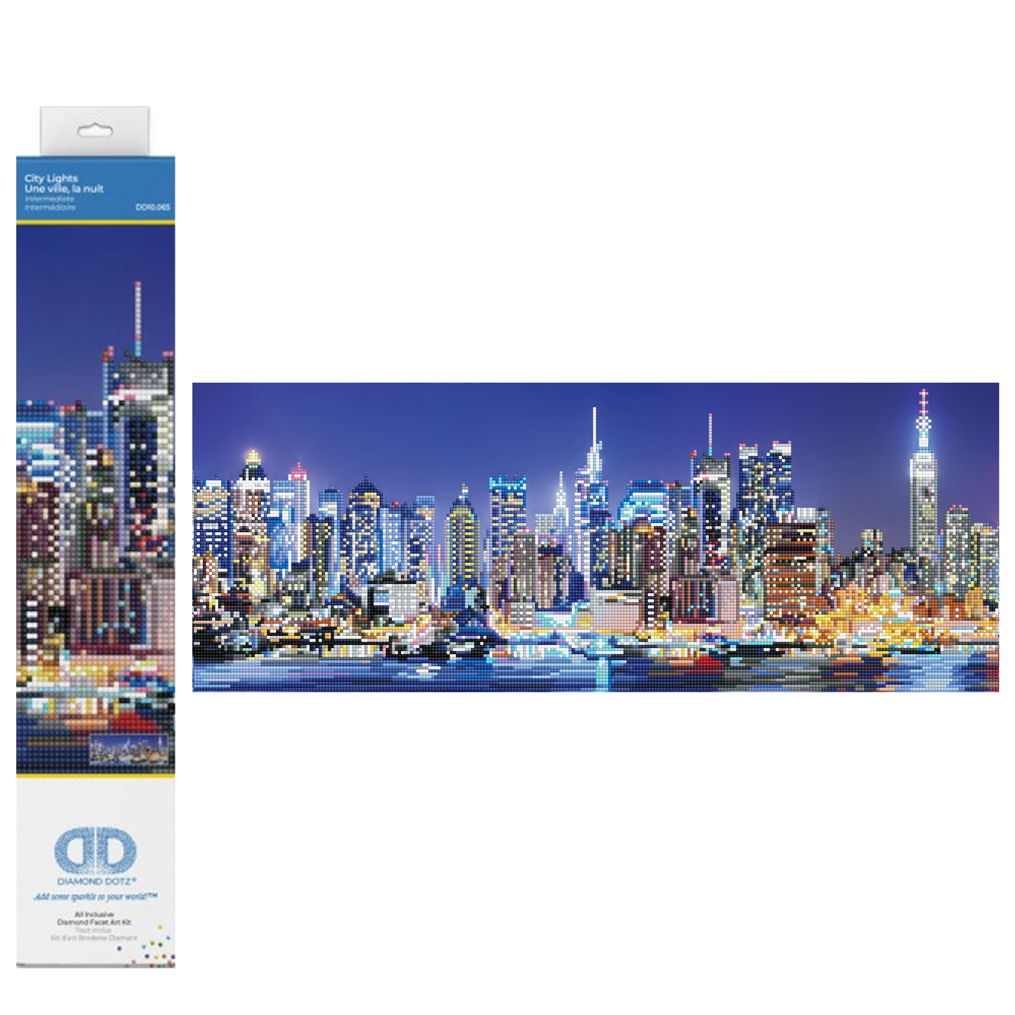 DIAMOND DOTZ City Lights Landscape Diamond Painting Kit (Multi-Color, 11.4 in x 29.5 in) 1s0q6