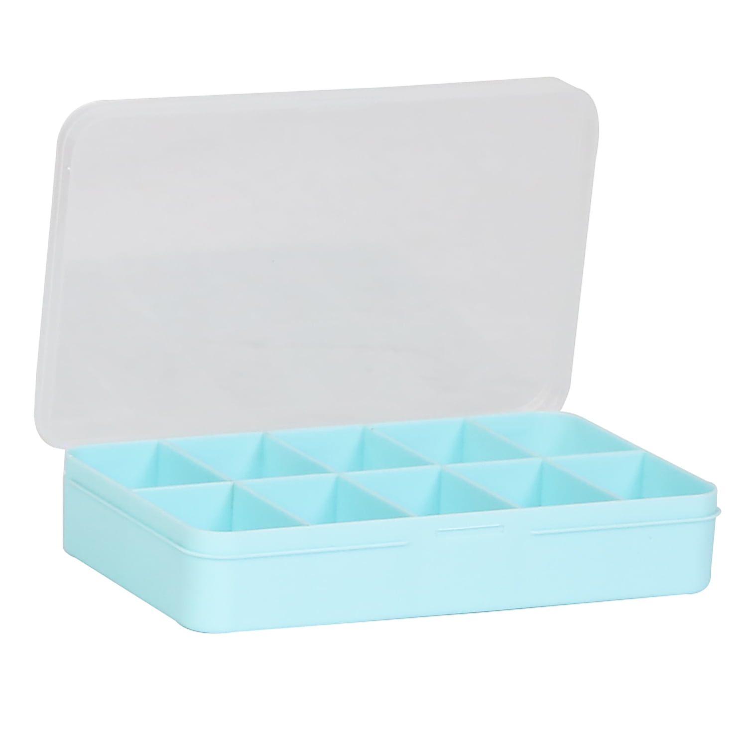 Everything Mary 10 Compartment Plastic Bead Storage Box, Craft Organizer for Jewelry and Beads (Teal, 2 Pack) 7hzke