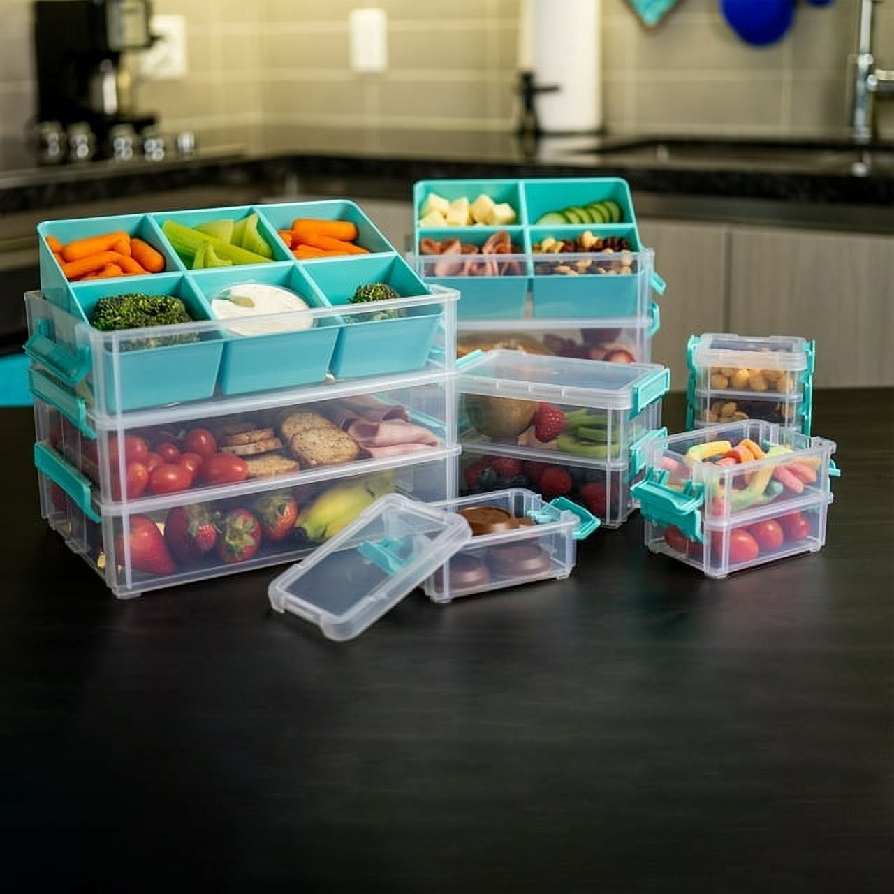 John Bead Stack and Snap Craft Storage Container (Clear, 3-Tier, 2.5 in H x 6 in W x 8 in L) r807g - Image 3