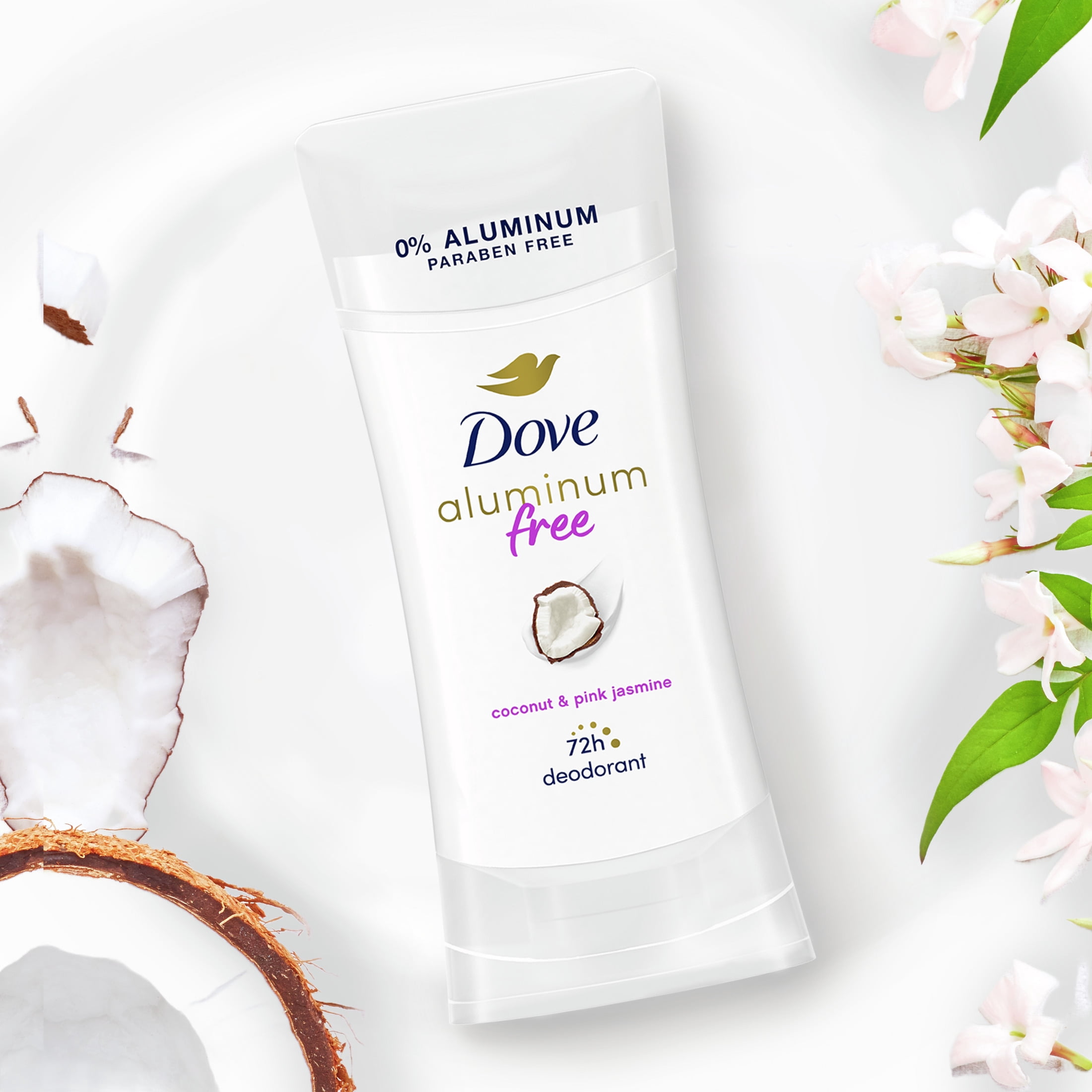 Dove 0% Aluminum Deodorant Stick for Women, Coconut and Pink Jasmine Scent (Pink, 2.6 oz) cyzt6