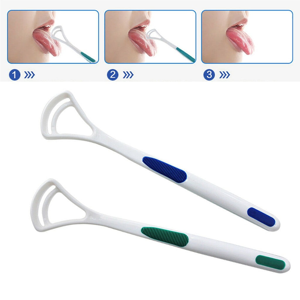 Skegnu Tongue Scraper Cleaner Brush for Oral Hygiene and Fresh Breath (Green, 2 Pack) xec58