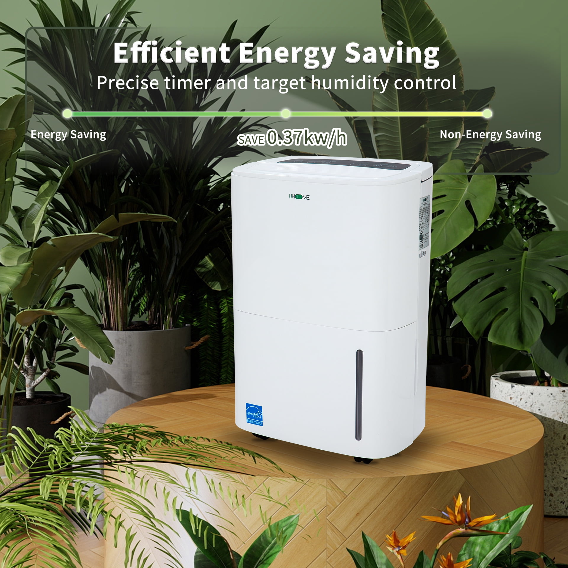 Uhome 120 Pints Dehumidifier for Large Rooms and Basements (White, 1.32 gal) 1ypy1