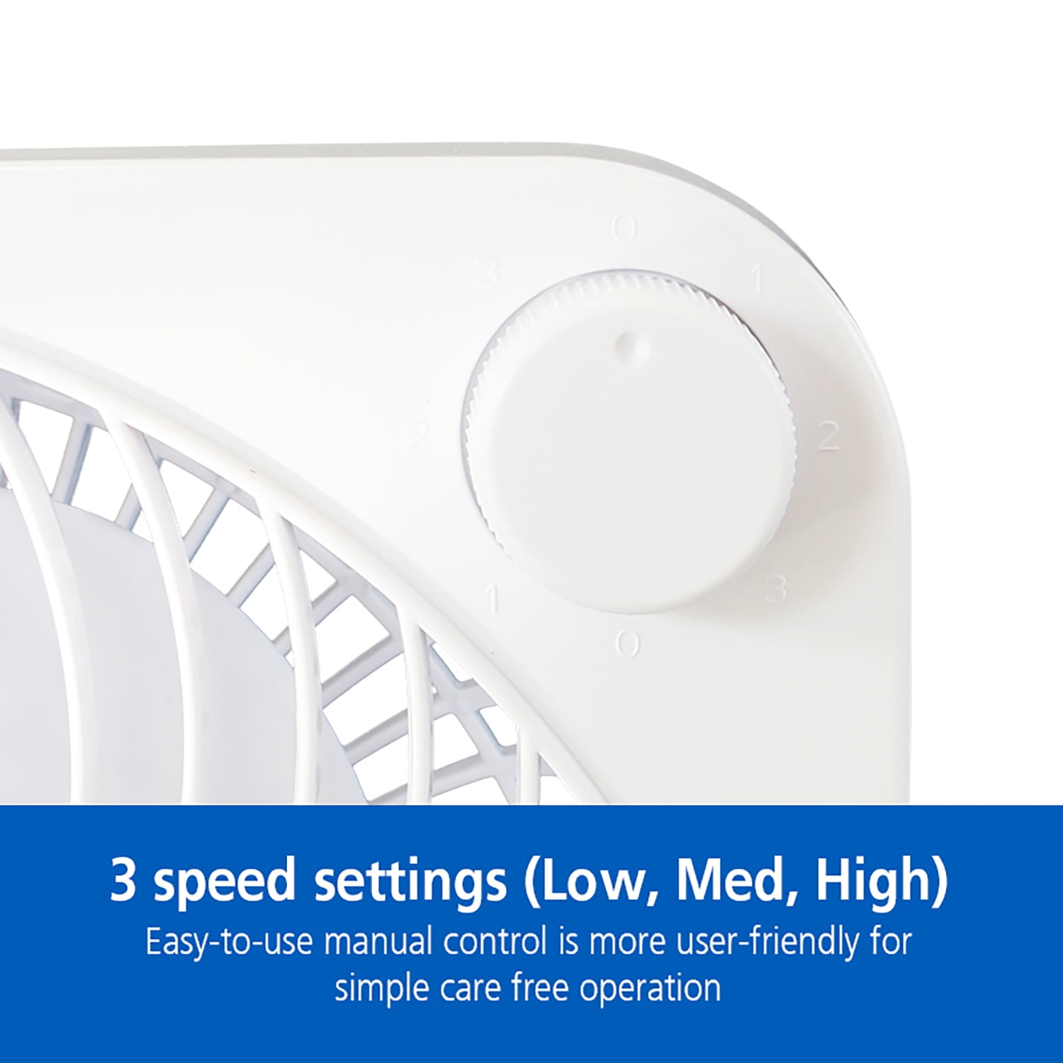 Mainstays 9 in 3-Speed Indoor Personal Table Fan (White, 9 in) 4vru6