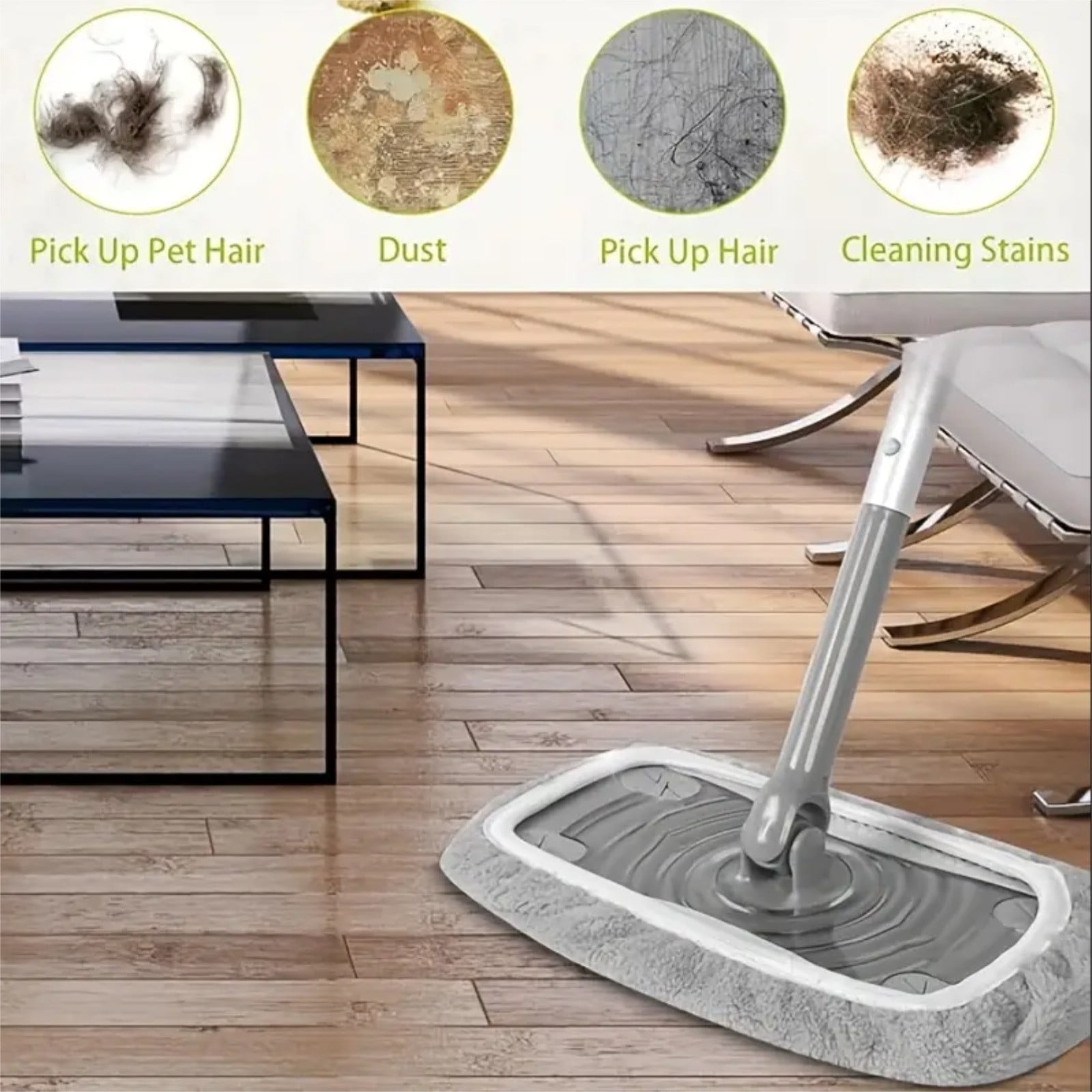 Gnmfd 5-Piece Microfiber Flat Mop Replacement Pads, Reusable Wet and Dry Cleaning Cloths for Hardwood and Tile Floors (Small and Medium, 5-Pack) g8cke