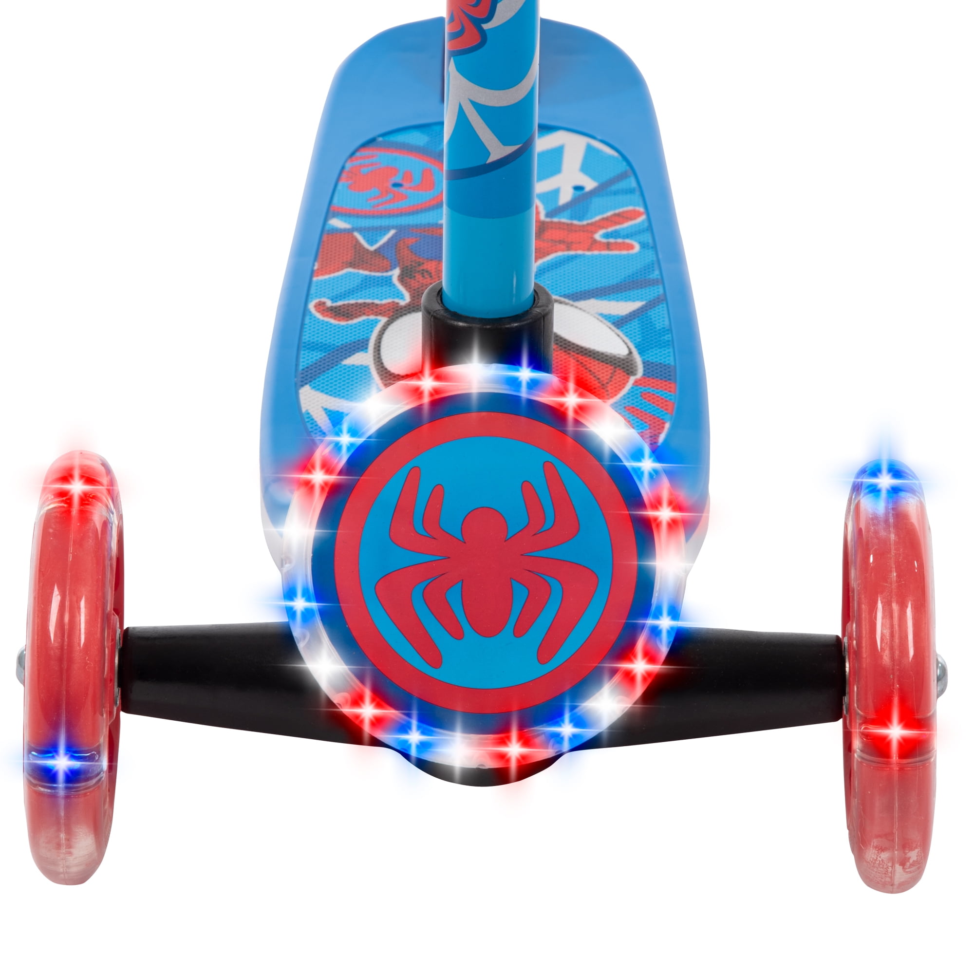 Huffy Marvel Spidey & His Amazing Friends Light-Up Toddler Scooter (Blue, 3-Wheel) 5vea2