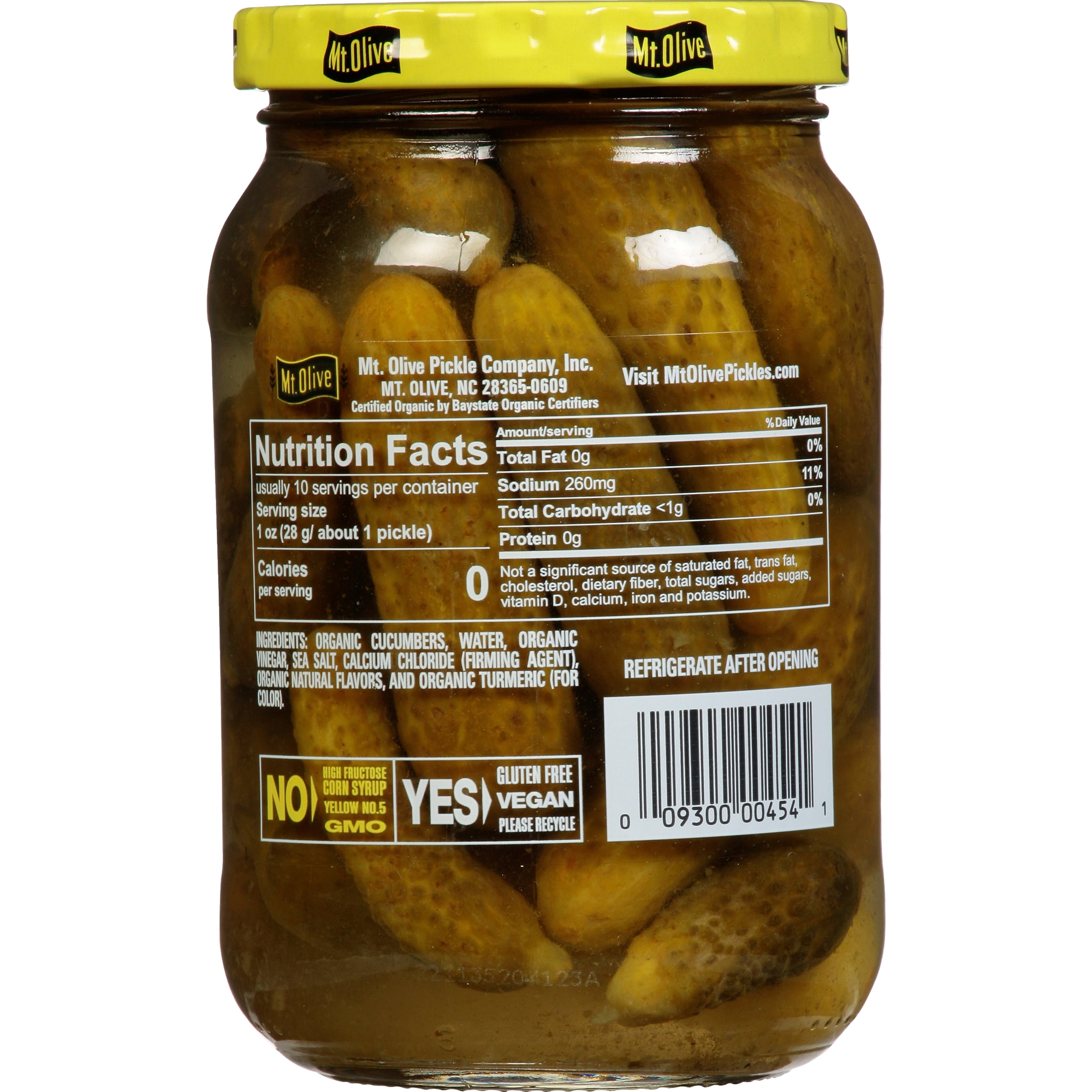 Mt. Olive Organic Kosher Whole Baby Dill Pickles (3 Pack, 16 fl oz) 2r01w