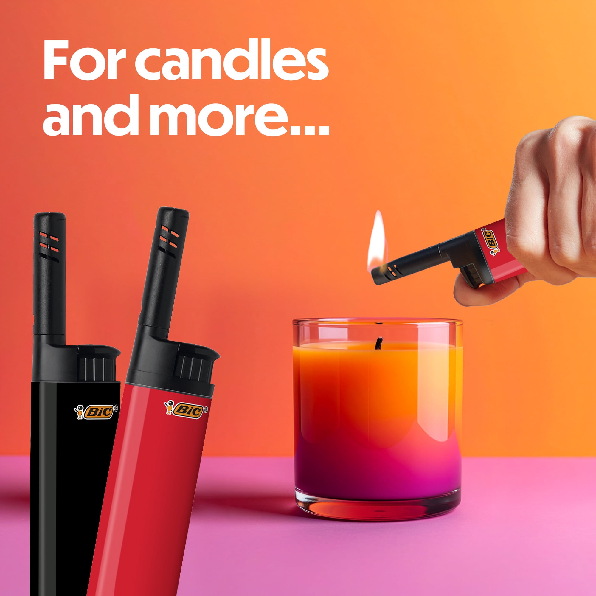 BIC EZ Reach Candle Lighters, Extended Wand for Grills and Firepits (Assorted Colors, 6 Count) 9ko1w