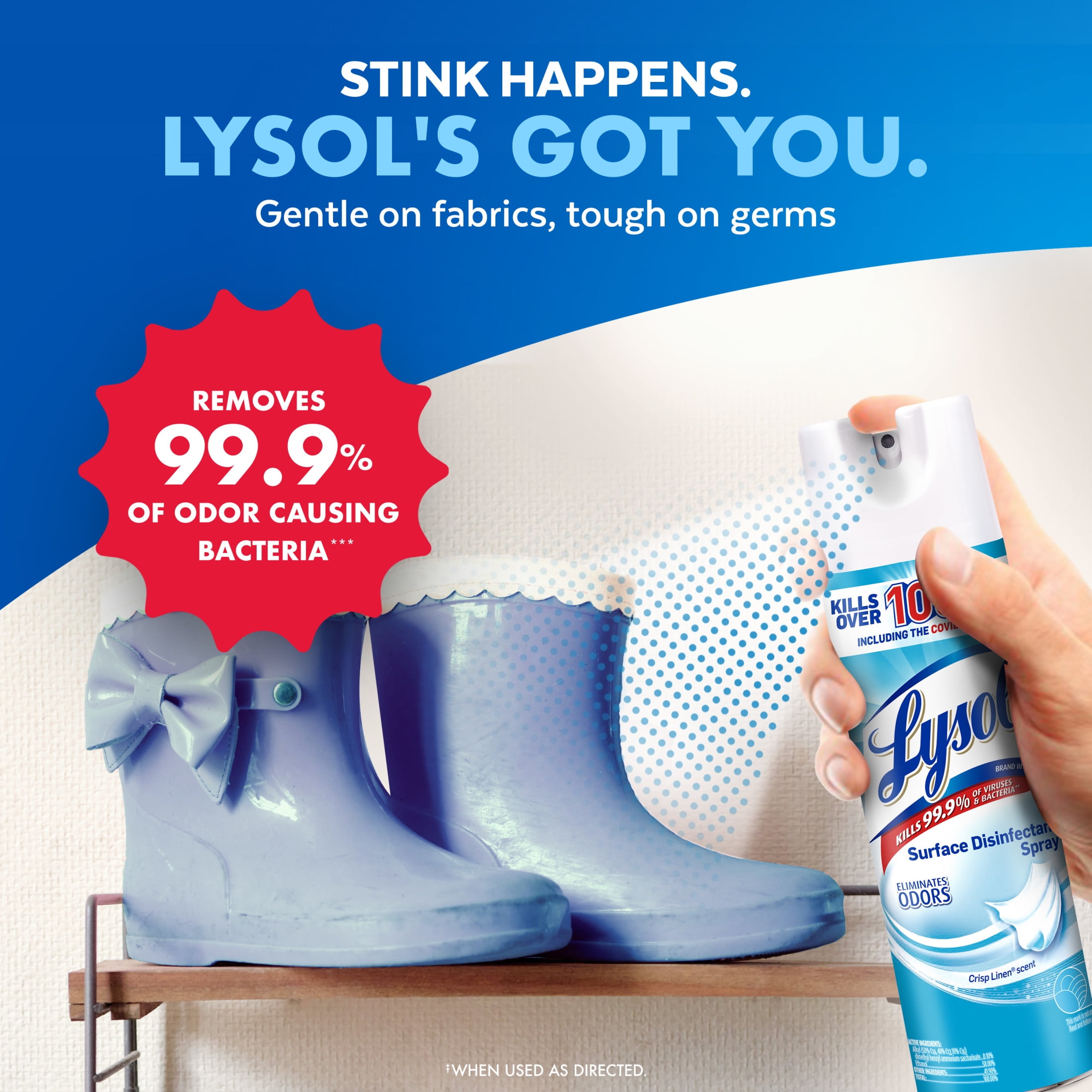 Lysol Disinfectant Spray, Sanitizing and Antibacterial Surface Cleaner, Crisp Linen Scent (4 Pack, 19 fl oz) k3nn0