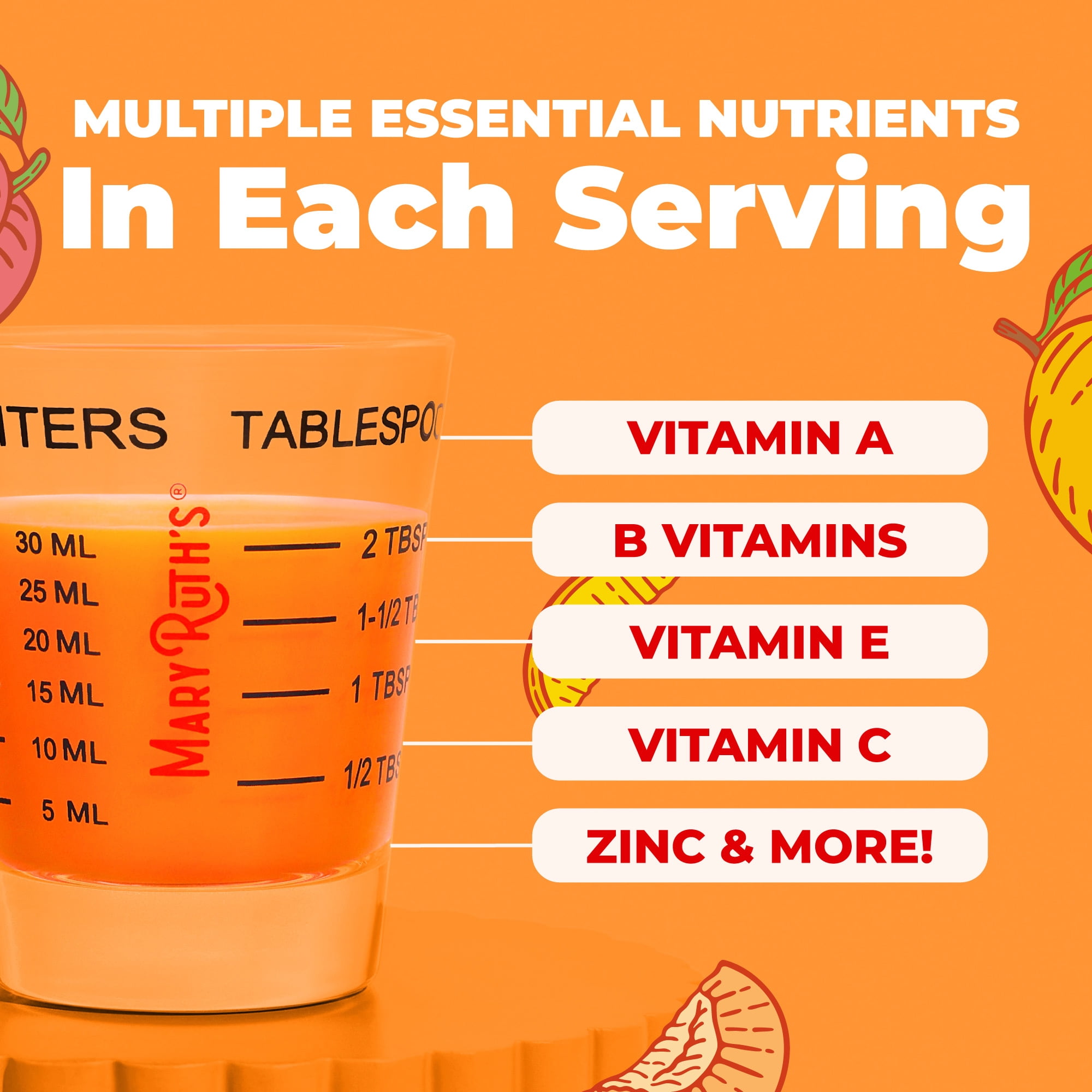 MaryRuth's Liquid Multivitamin with Biotin and Lustriva for Hair Growth (Peach Mango, 15.22 fl oz) 8c7vv