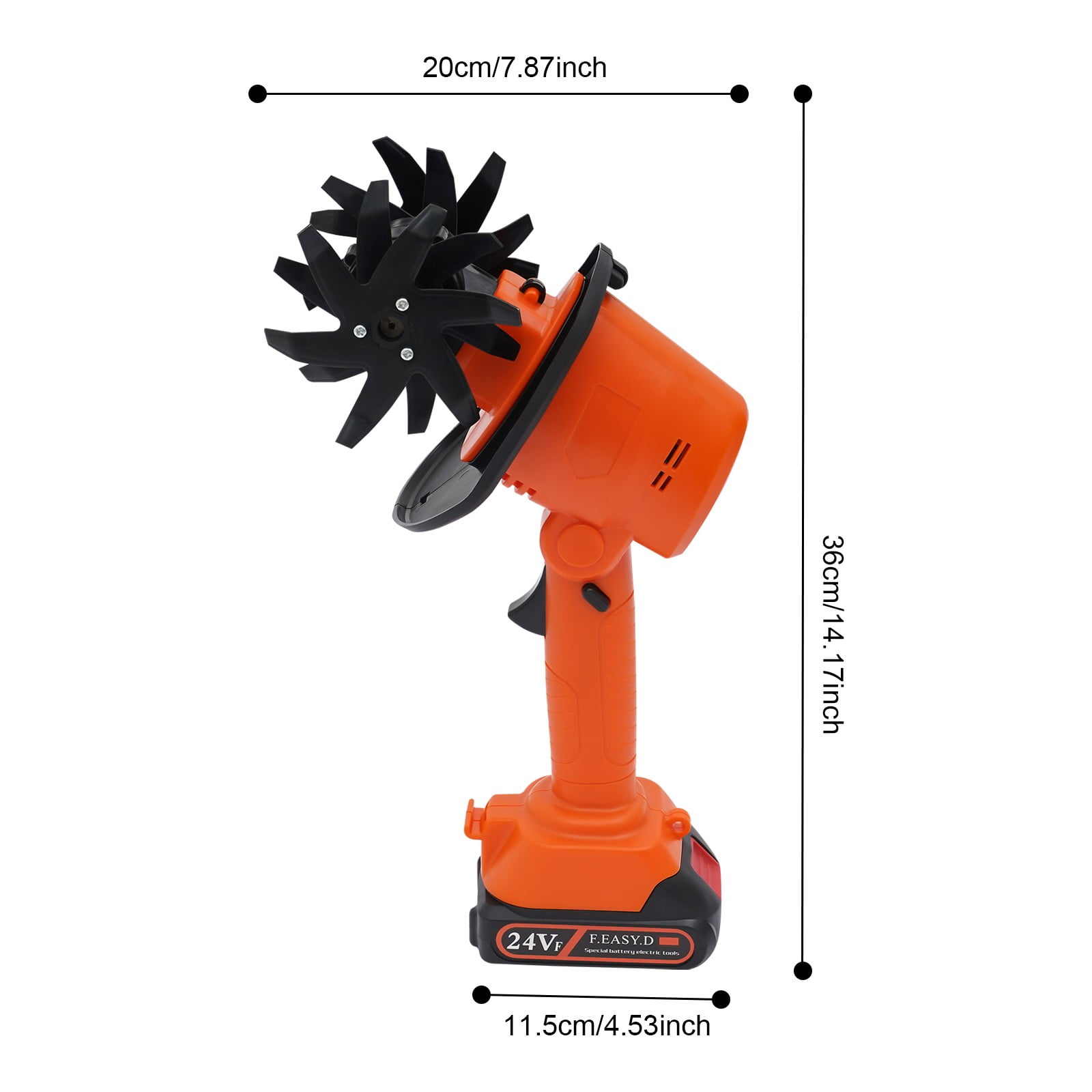 Generic 21V Cordless Mini Tiller Cultivator, Electric Garden Tiller with Adjustable Pole (3.94 in Width, 3.94 in Depth) 8m5mh