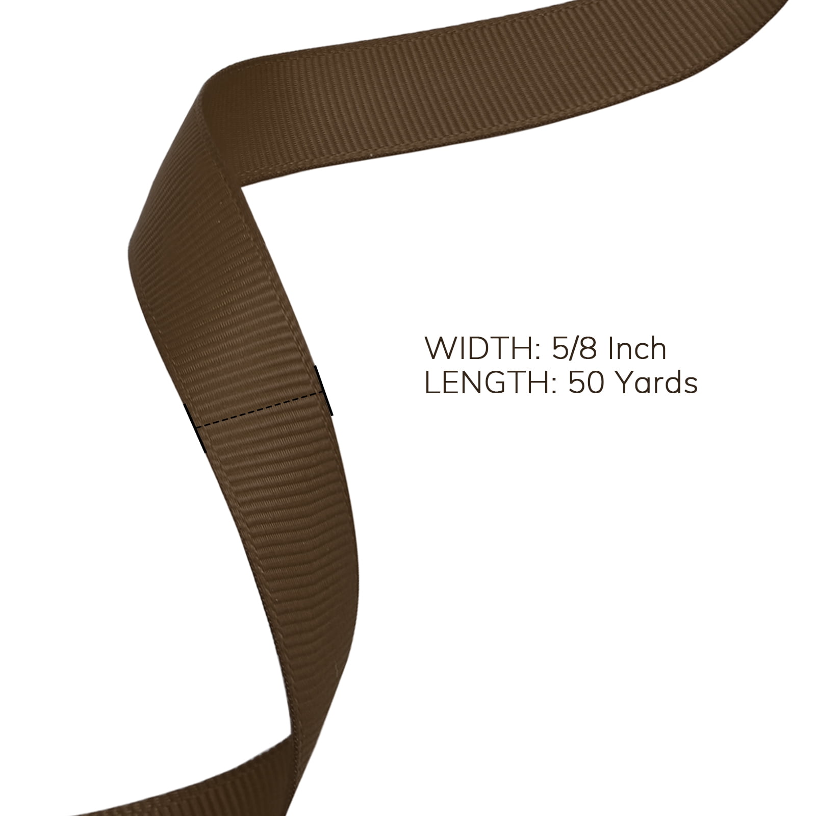 LEEQE Grosgrain Ribbon for Gift Wrapping, Wedding Decor & DIY Crafts (Brown, 5/8 in x 50 yd) k76xl