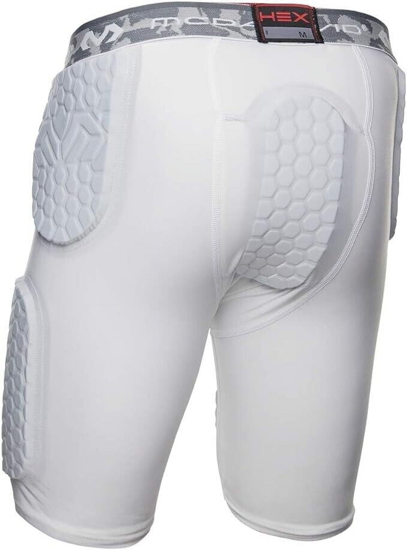 McDavid Hex Thudd Protective Padded Shorts (White, Adult Large) bgnt2