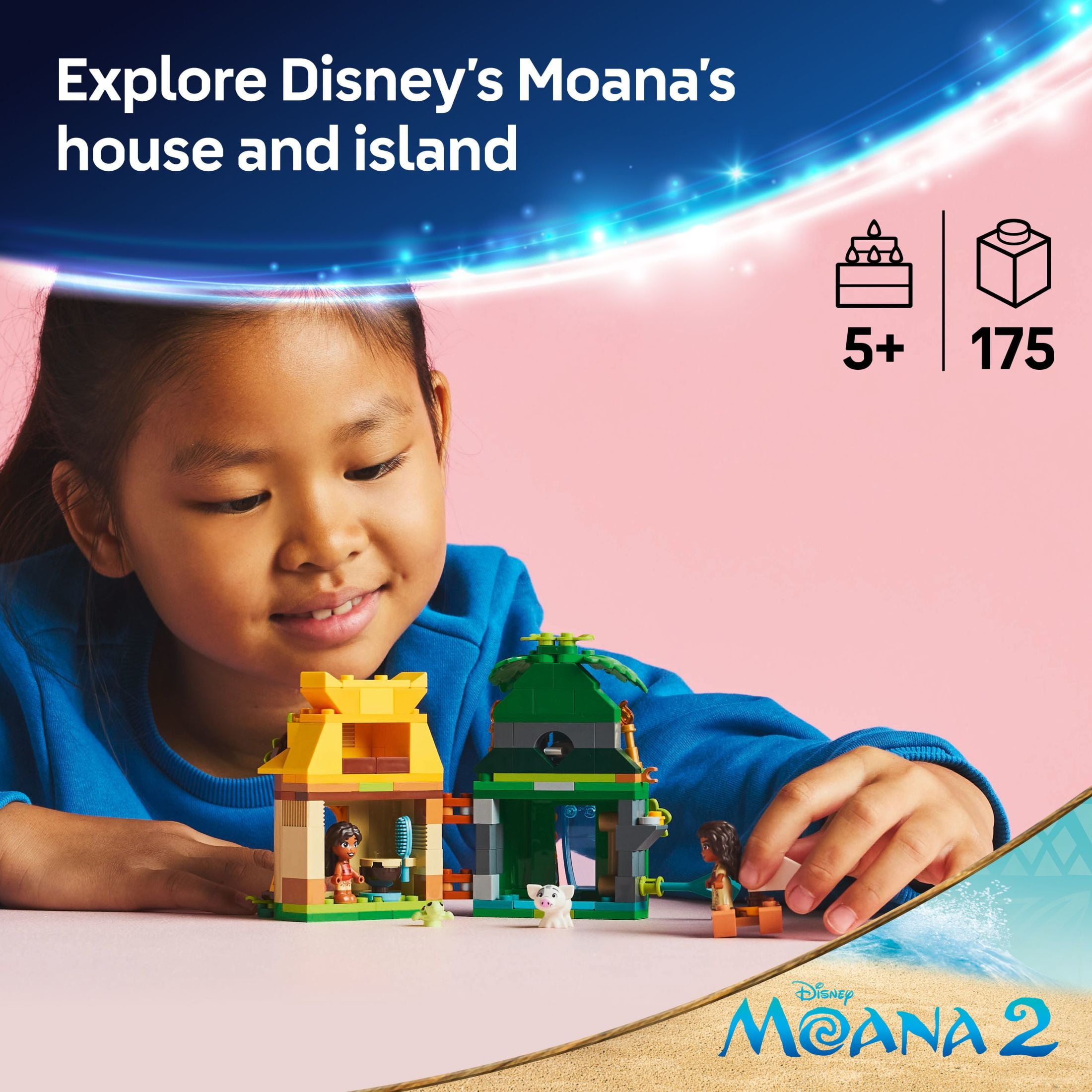 LEGO Disney Moana's Island Fun Building Set with Micro-Dolls and Pua Figure (4 in. Height) y7pvp
